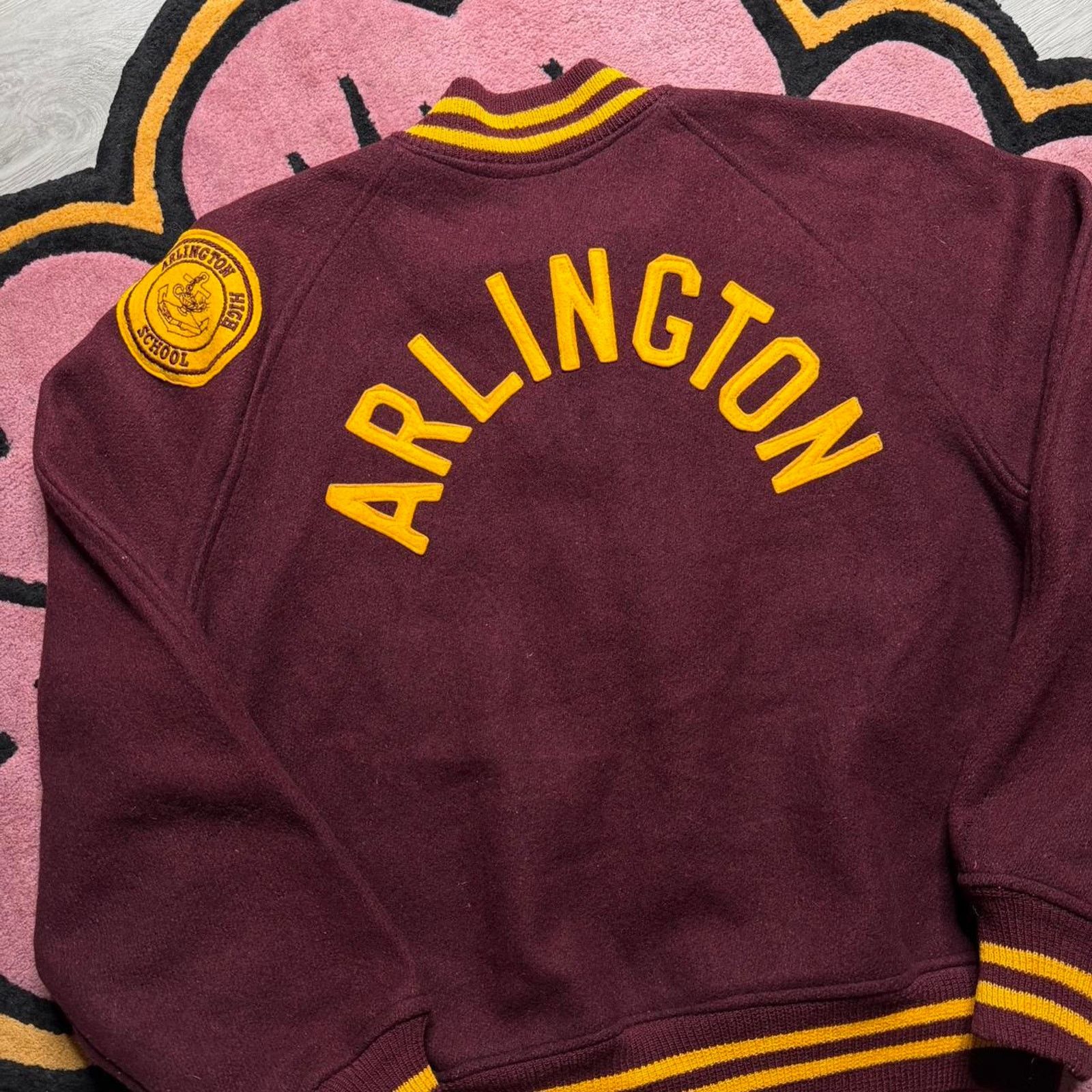 Vintage Vintage 60s Arlington High School Wool Varsity Bomber Jacket Size US M / EU 48-50 / 2 - 8 Thumbnail
