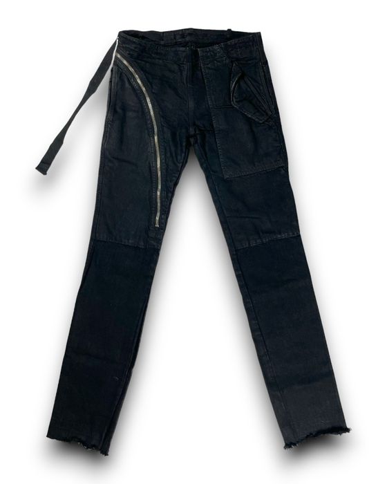 Rick Owens OG DOUBLE LAYER AIRCUT SBW BLACK WAX DENIM JEANS Grailed