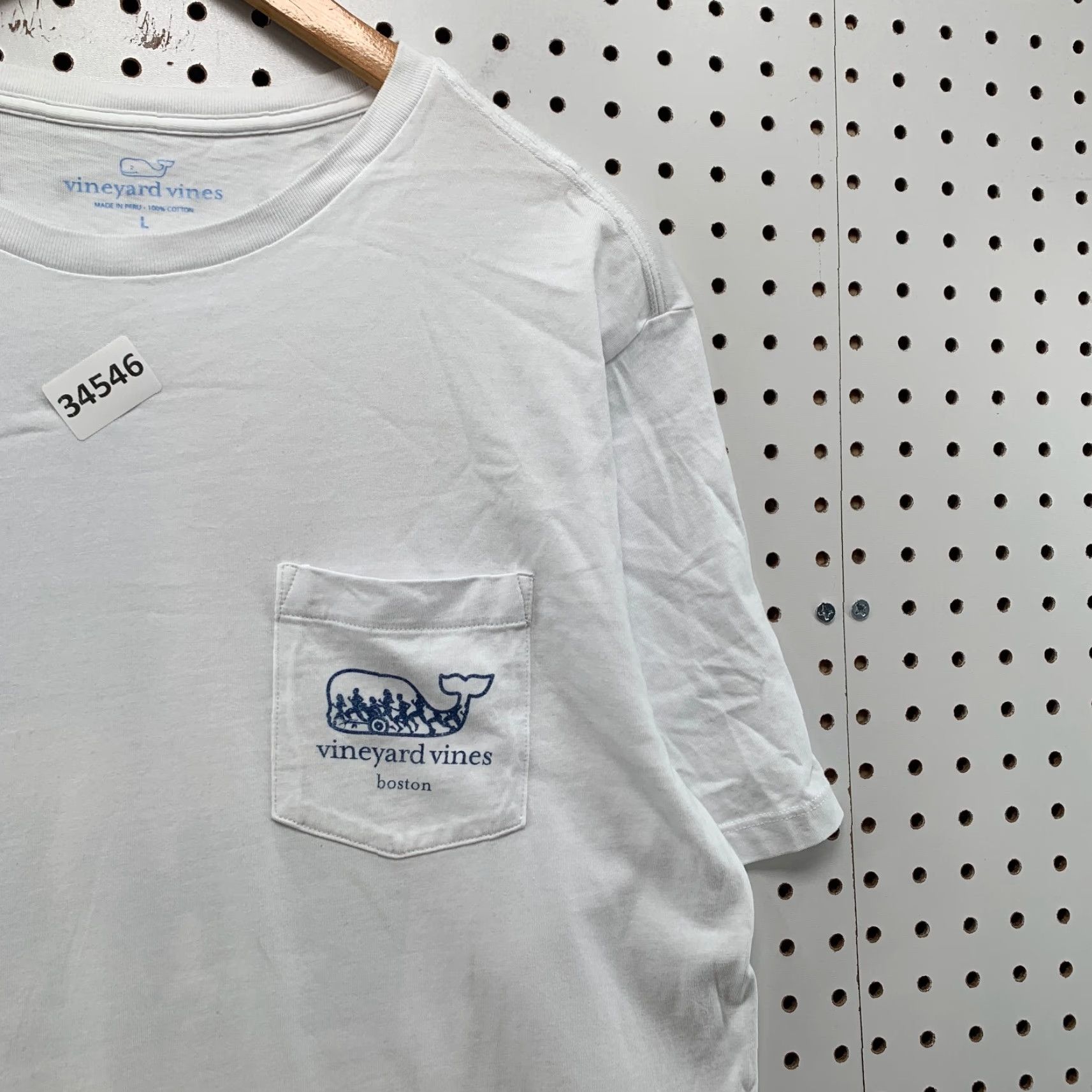 Vineyard Vines VINTAGE Vineyard Vines Boston Marathon T-Shirt Mens Large White Pocket USA Flag Size US L / EU 52-54 / 3 - 7 Thumbnail