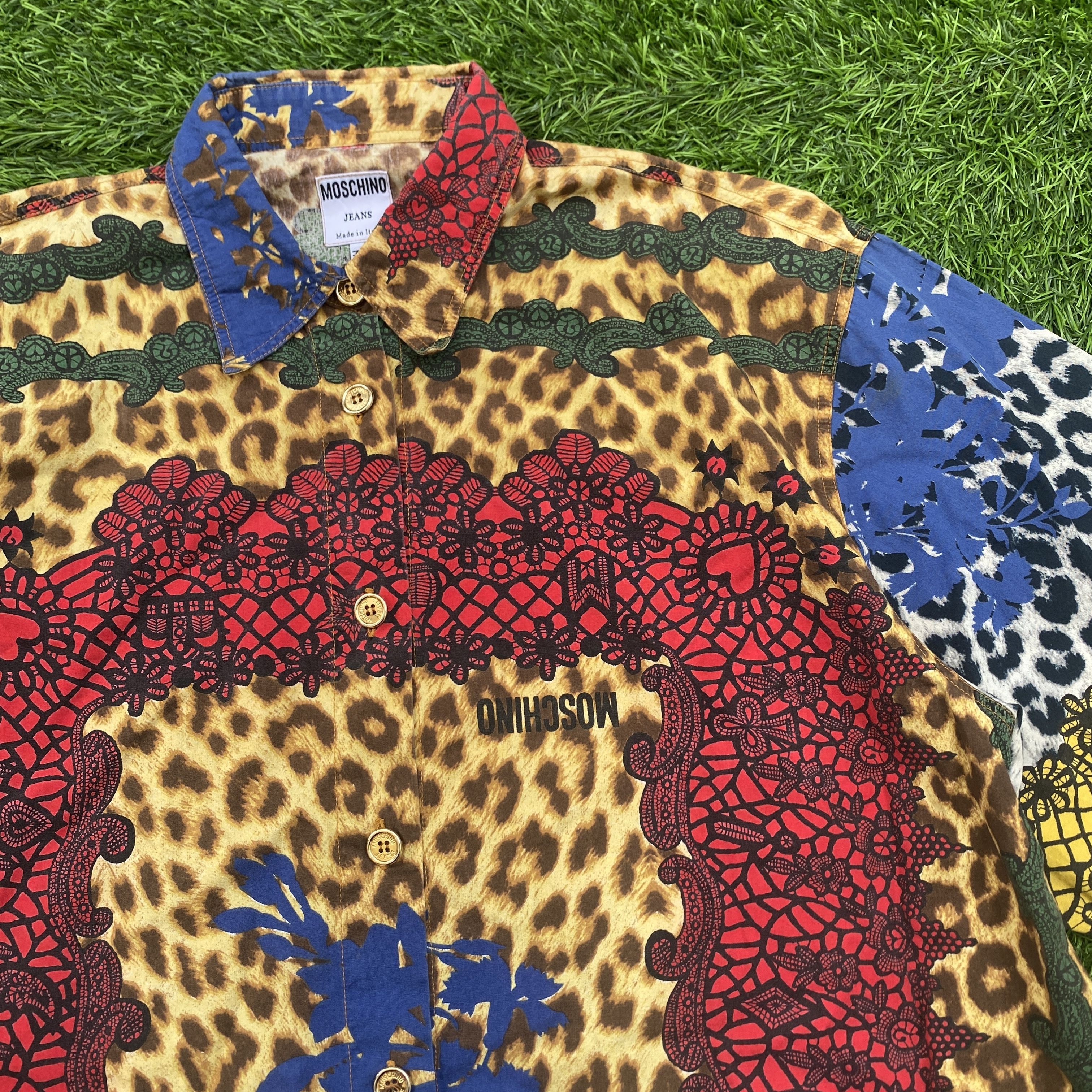 Moschino × Vintage Vintage Moschino Leopard Classic Shirts Size US M / EU 48-50 / 2 - 3 Thumbnail