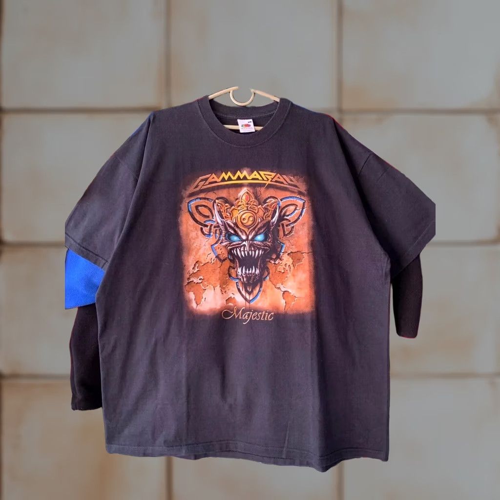 Fruit Of The Loom VINTAGE Gamma Ray Majestic World Tour Band Tee T-Shirt Men XL Black Cotton Fruit of the Loom Crew Neck Short Sleeve Size US XL / EU 56 / 4 - 1 Thumbnail