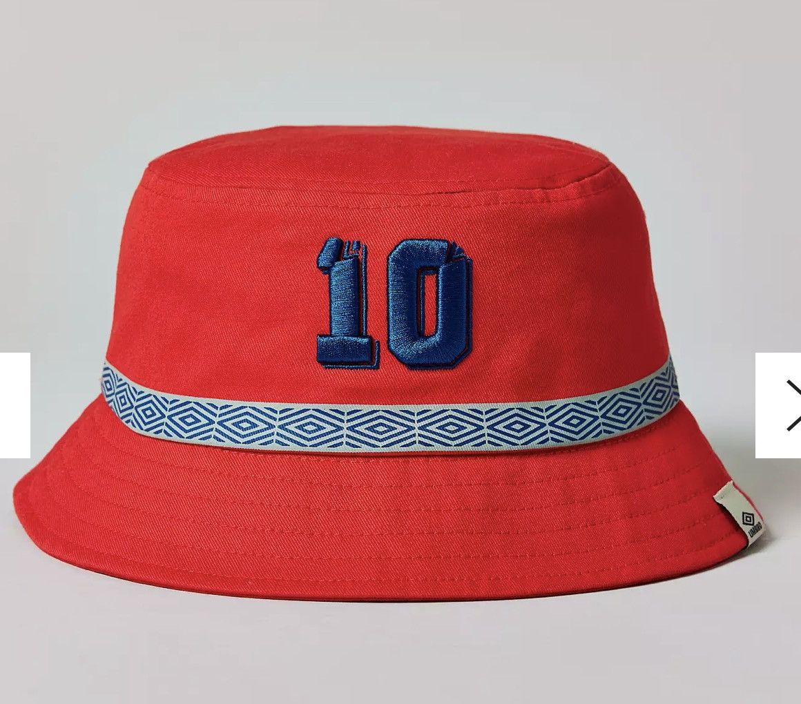 Umbro Umbro Red Striped #10 Bucket Hat Cotton Crusher One Size Size ONE SIZE - 1 Thumbnail
