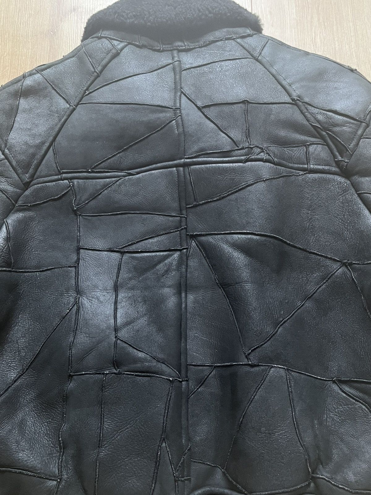 Japanese Brand 1990s patchwork shearling bomber/aviator leather jacket Size US M / EU 48-50 / 2 - 11 Thumbnail