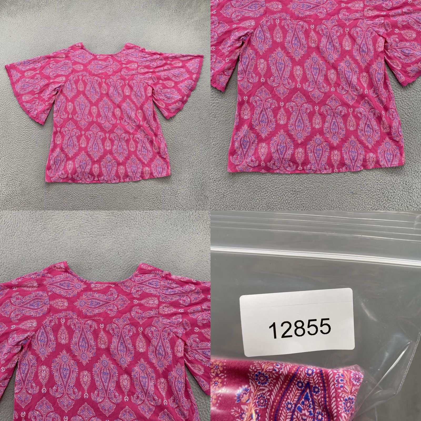 Blair Blair Womens Pink Paisley Tunic Top - Size XL India Made Size XL / US 12-14 / IT 48-50 - 8 Thumbnail