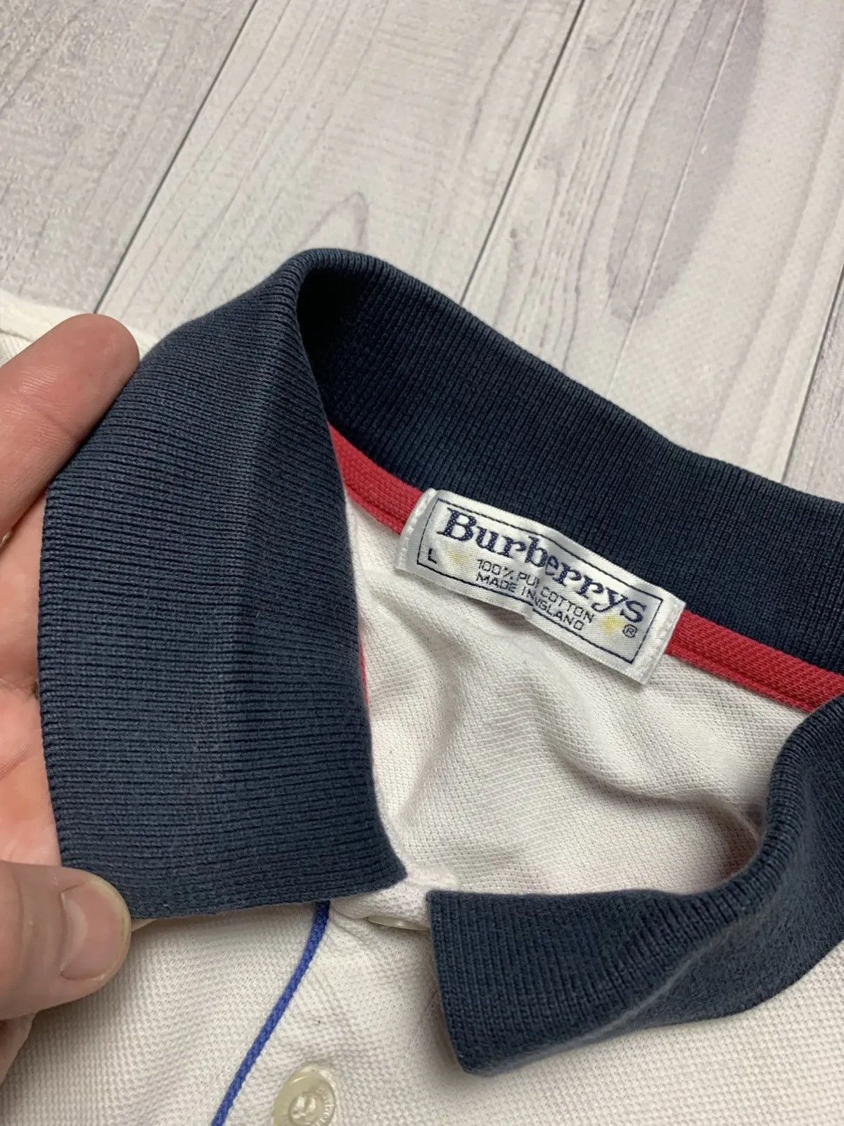 Burberry Vintage Burberry's white polo logo short sleeve L Size US L / EU 52-54 / 3 - 3 Thumbnail