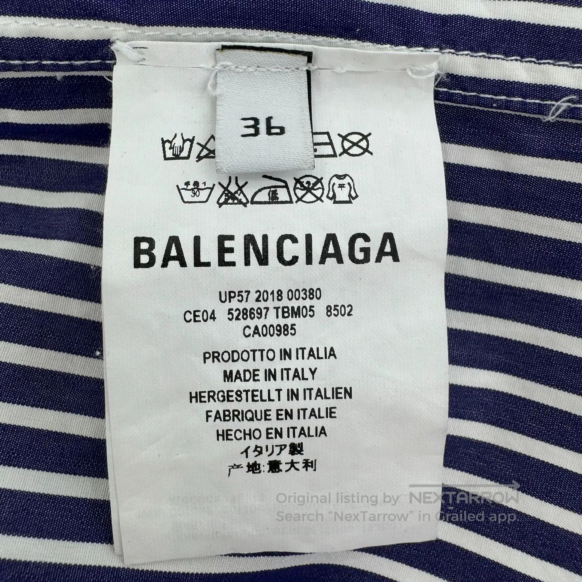 Balenciaga Balenciaga Striped Newspaper Shirt. Size XS / US 0-2 / IT 36-38 - 6 Thumbnail