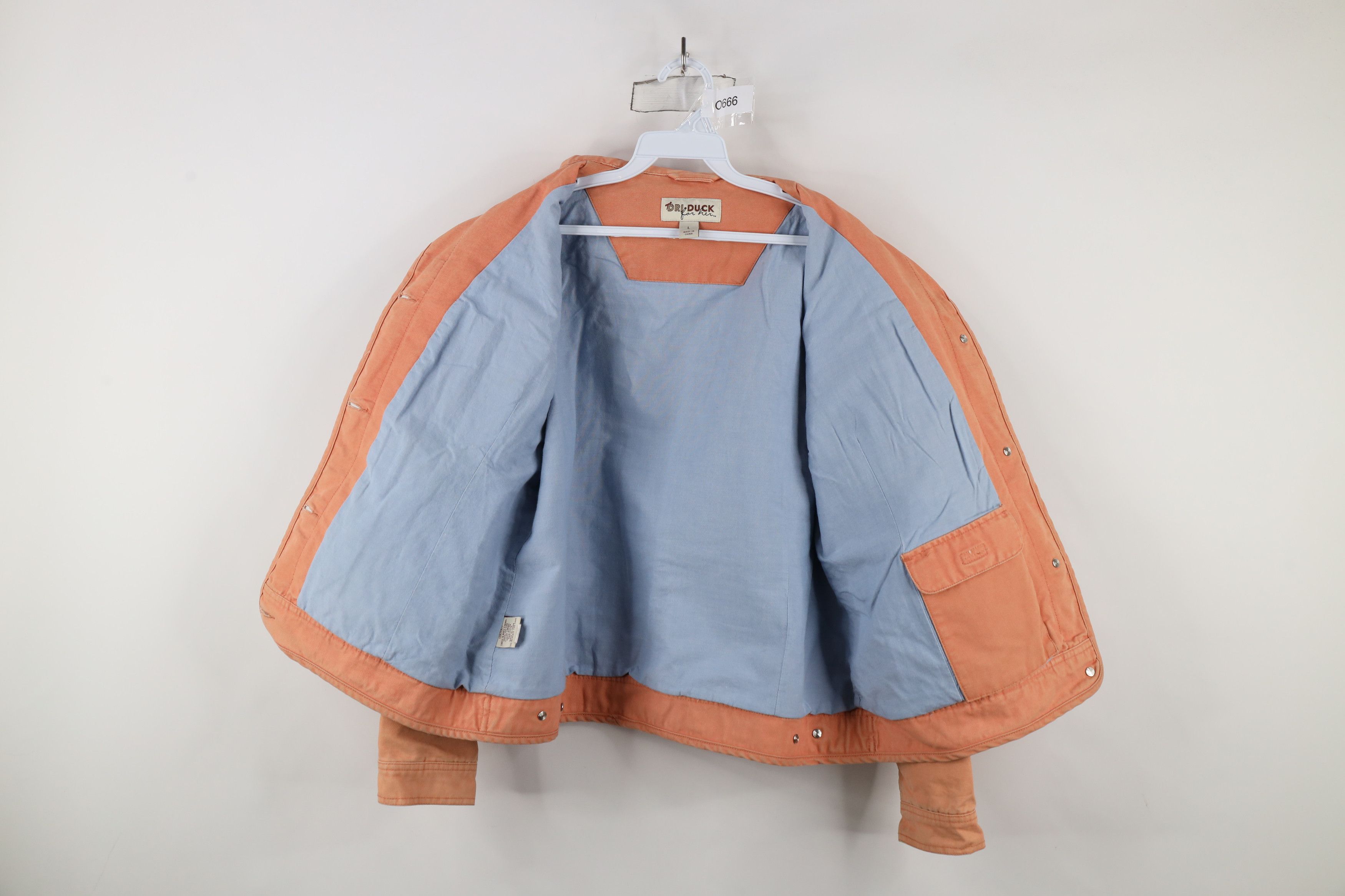 Vintage Vintage Y2K Streetwear Canvas Trucker Jacket Coral Pink Size L / US 10 / IT 46 - 14 Thumbnail