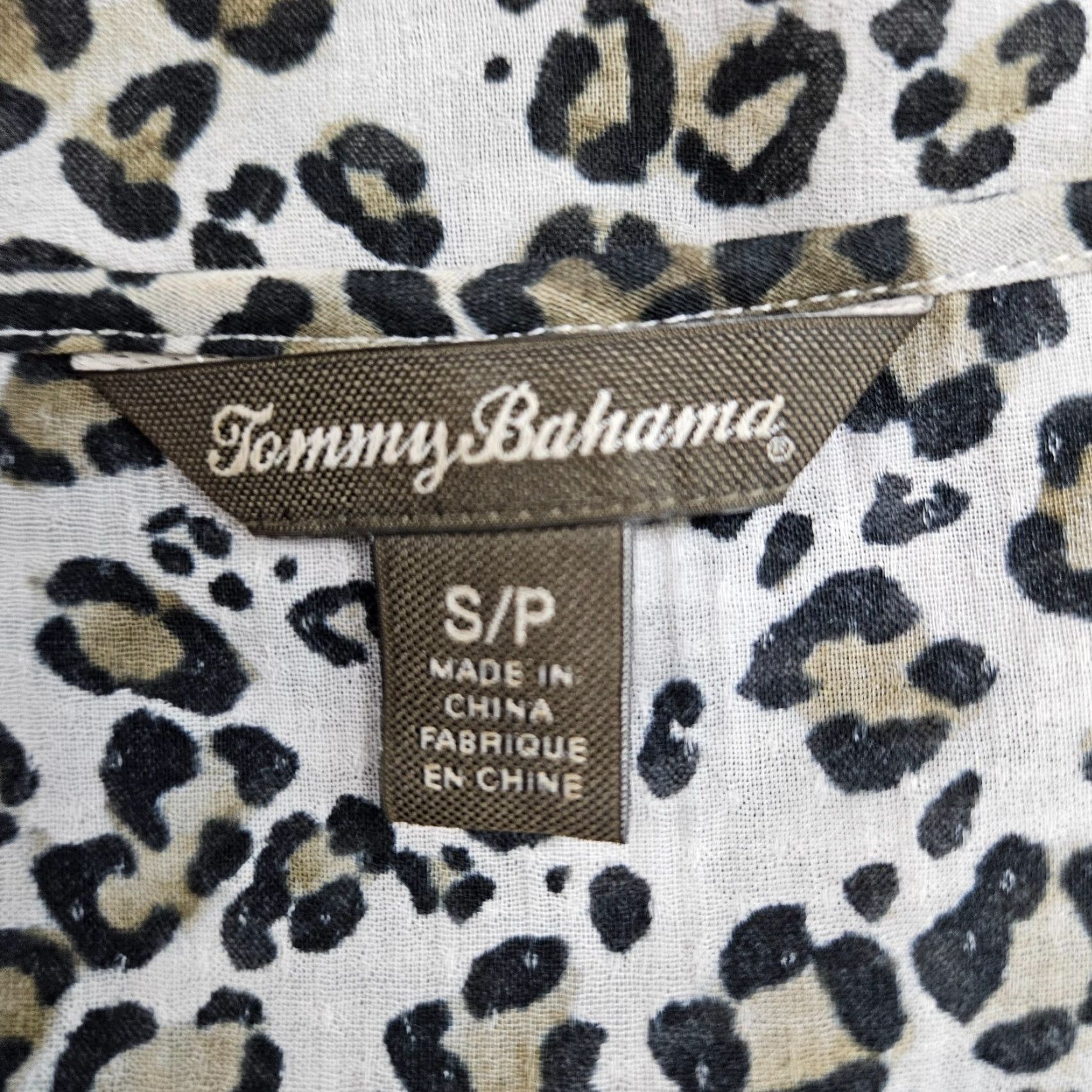 Tommy Bahama Tommy Bahama Tank Top Womens Small Black Brown Animal Print Cotton Shirt Ladies | Multicolor Sleeveless 19" Width 22.5" Length Size S / US 4 / IT 40 - 6 Thumbnail