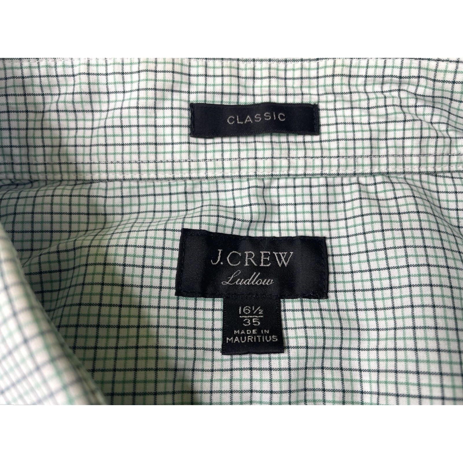 J.Crew J Crew Ludlow Dress Shirt Mens 16.5/ 35 Classic Button Down Checks Plaid Stretch Size 46R - 3 Thumbnail