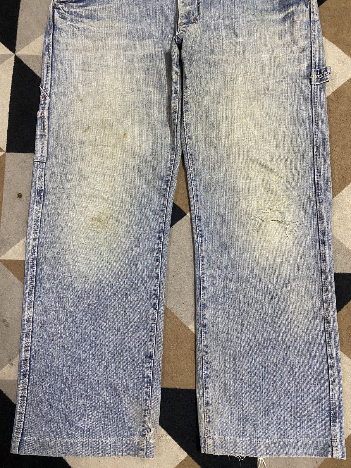 Japanese Brand Distressed Vintage Blue Denim Carpenter Jeans With a Relaxed Size US 38 / EU 54 - 5 Thumbnail