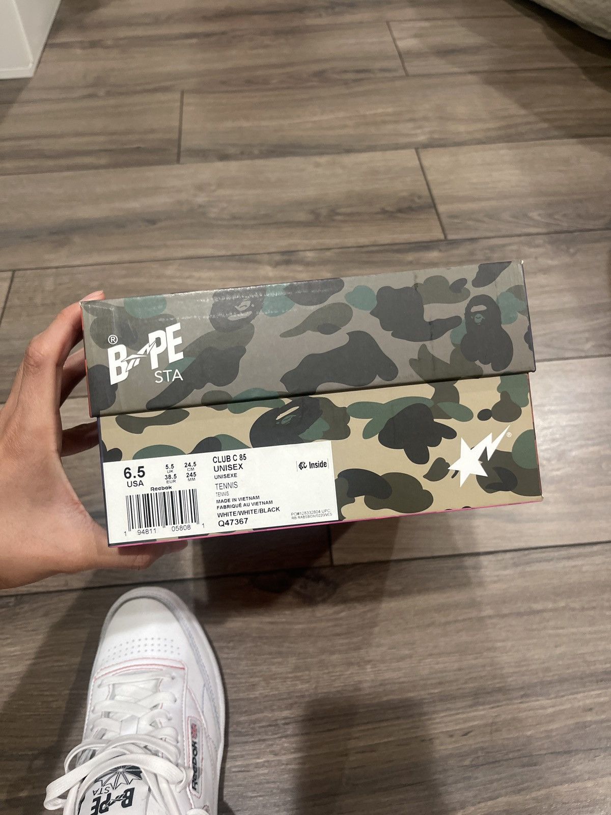 Bape × Reebok Reebok BAPE x Club C 85 ‘White’ (2022) Size US 6.5 / EU 39-40 - 6 Thumbnail