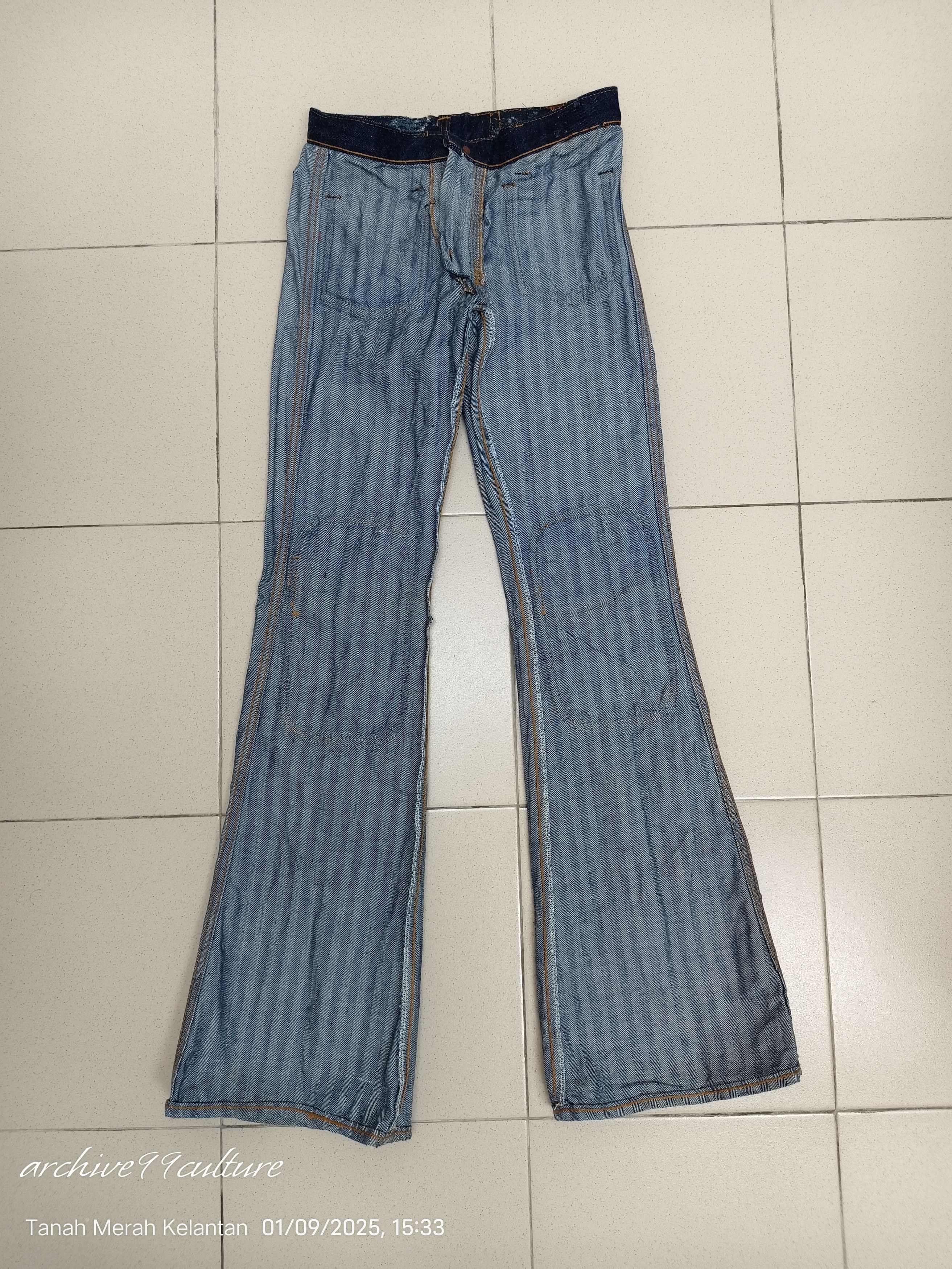 Edwin 70's Edwin Bell bottom patches Unisex jeans USA Size US 27 - 16 Thumbnail