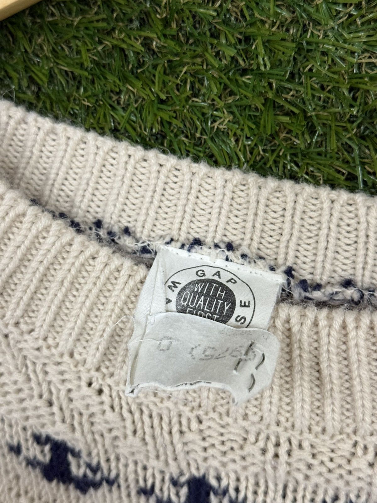 Gap Vintage Gap Knitted Pattern Sweater Knit Blue Cream White Size US M / EU 48-50 / 2 - 4 Thumbnail