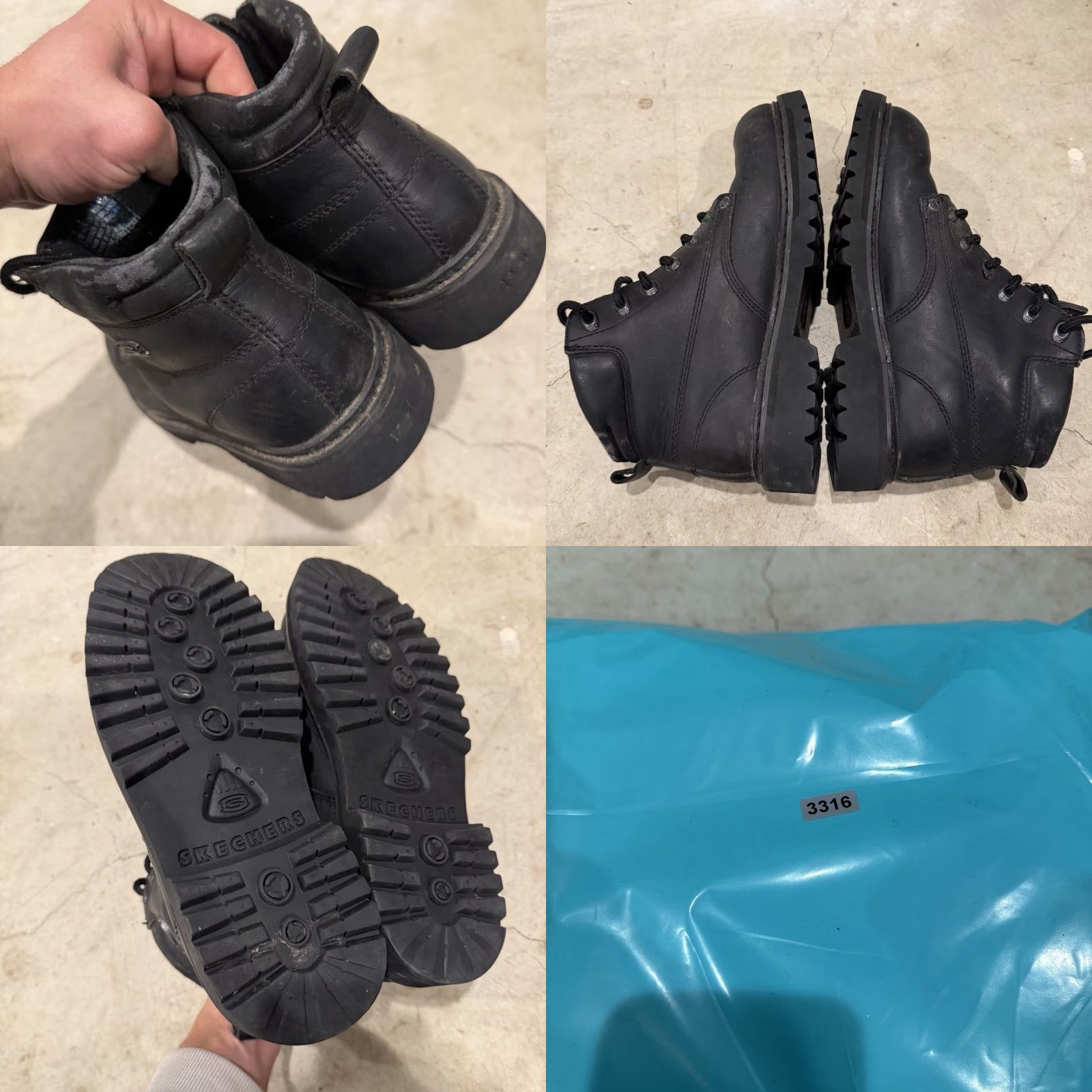 Vintage Skechers Mens 4479 Work Boot Black Size 8.5 Distressed Boot Mens Black 4479 Work Skechers Size US 8 / EU 41 - 8 Thumbnail