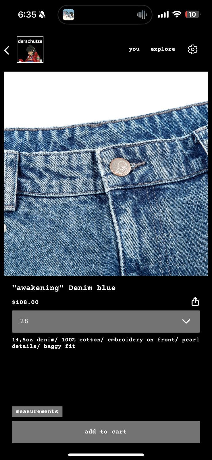 Derschutze "awakening" Denim blue Size US 32 / EU 48 - 5 Thumbnail
