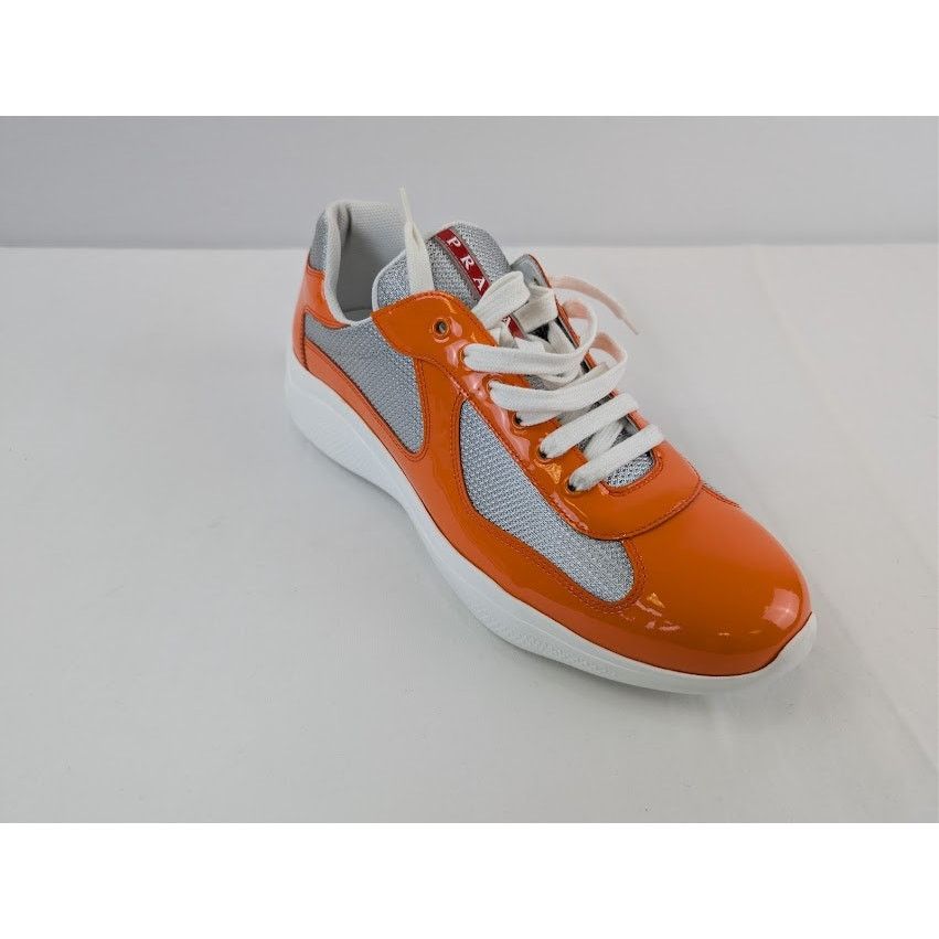 Prada o1rshd1 America's Cup Vernice Bike Sneakers in Papaya Arge Size US 9 / EU 42 - 3 Thumbnail