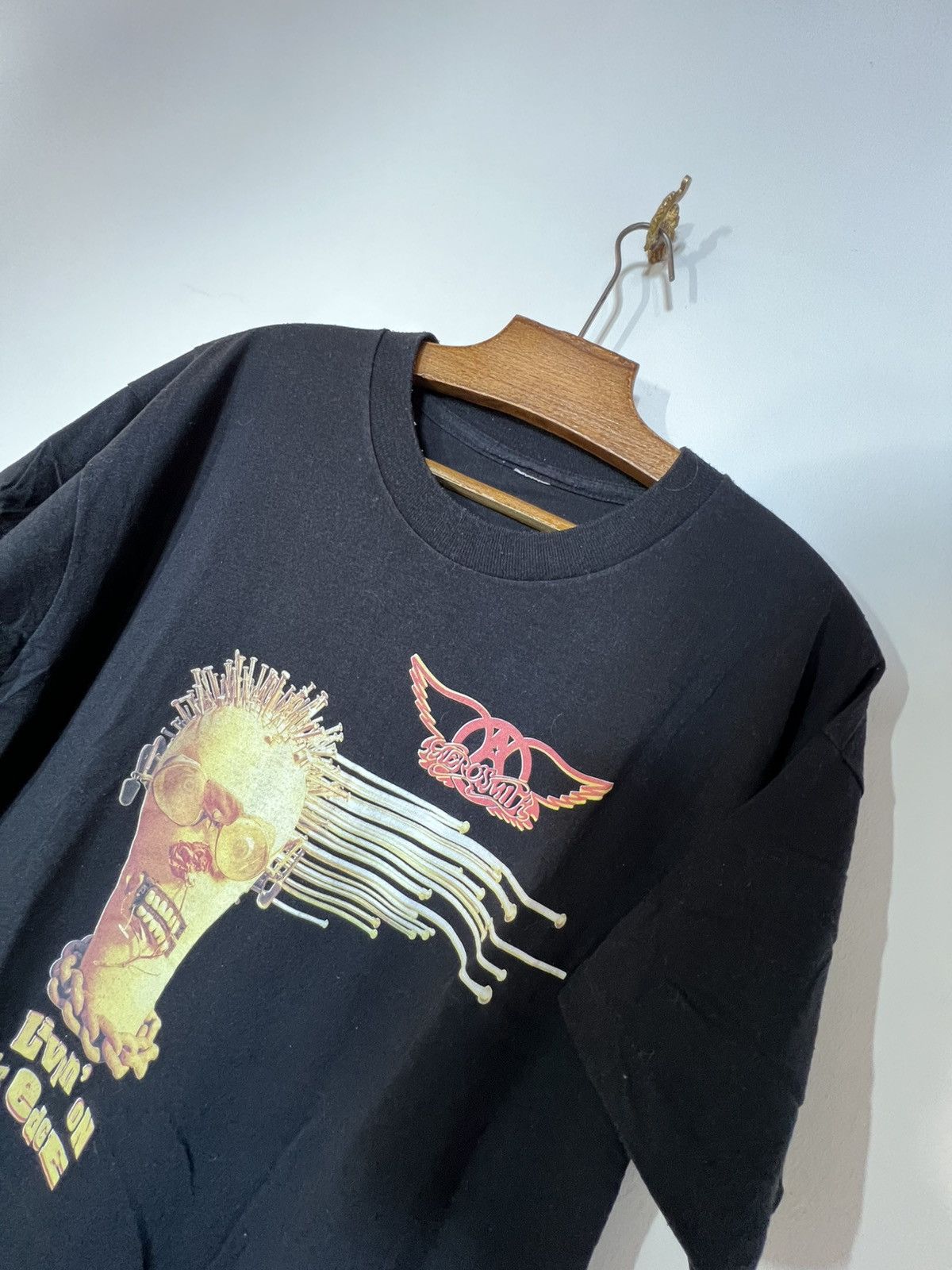 Band Tees vintage Aerosmith 90s shirt livin ' on the edge Size US L / EU 52-54 / 3 - 2 Thumbnail