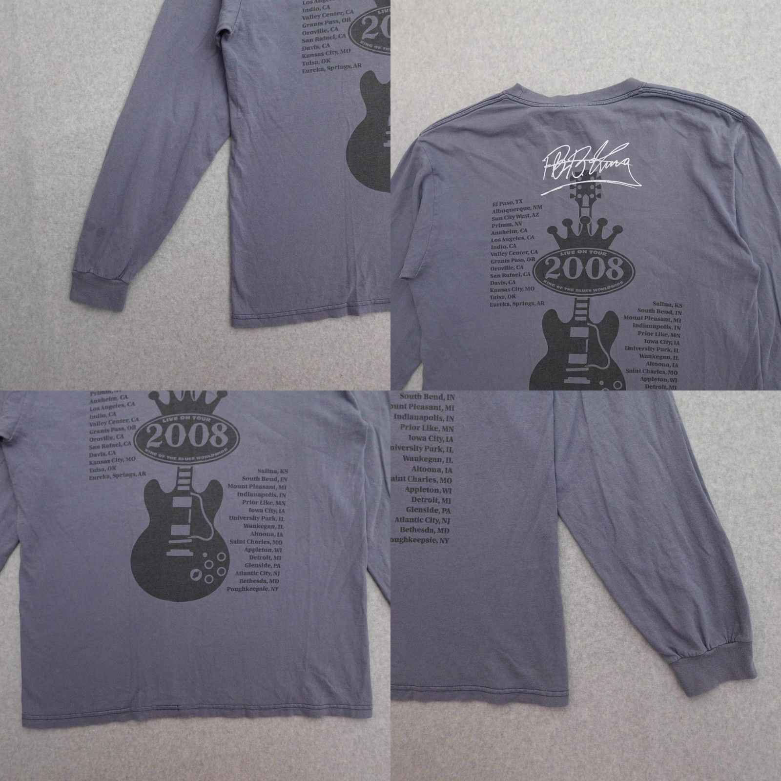 Anvil BB King Shirt Adult Size Medium Long Sleeve Live On Tour 2008 King Of The Blues Size US M / EU 48-50 / 2 - 9 Thumbnail