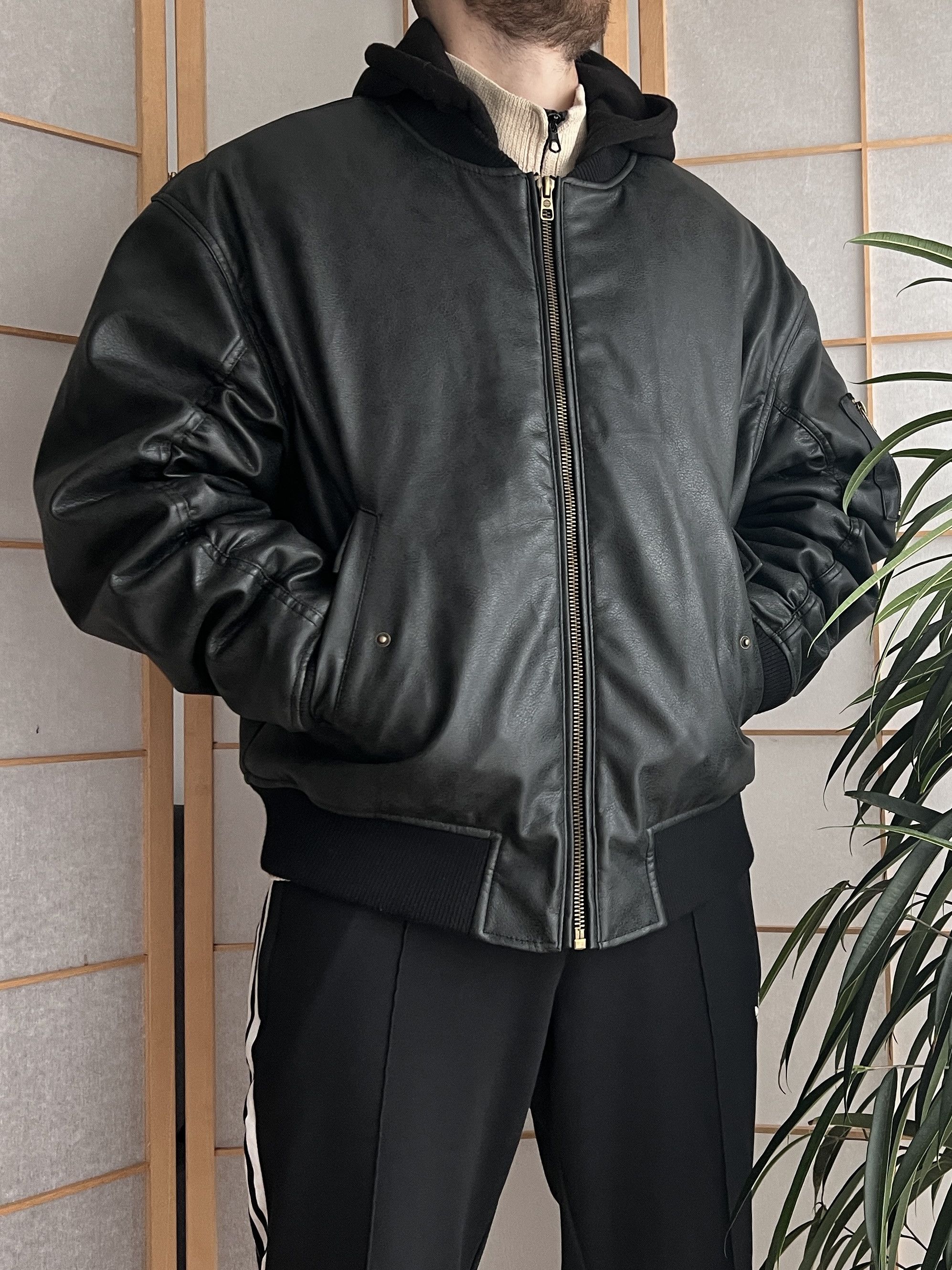 Hysteric Glamour MA-1 leather bomber jacket y2k baggy opium boxy flyer army Size US L / EU 52-54 / 3 - 2 Thumbnail