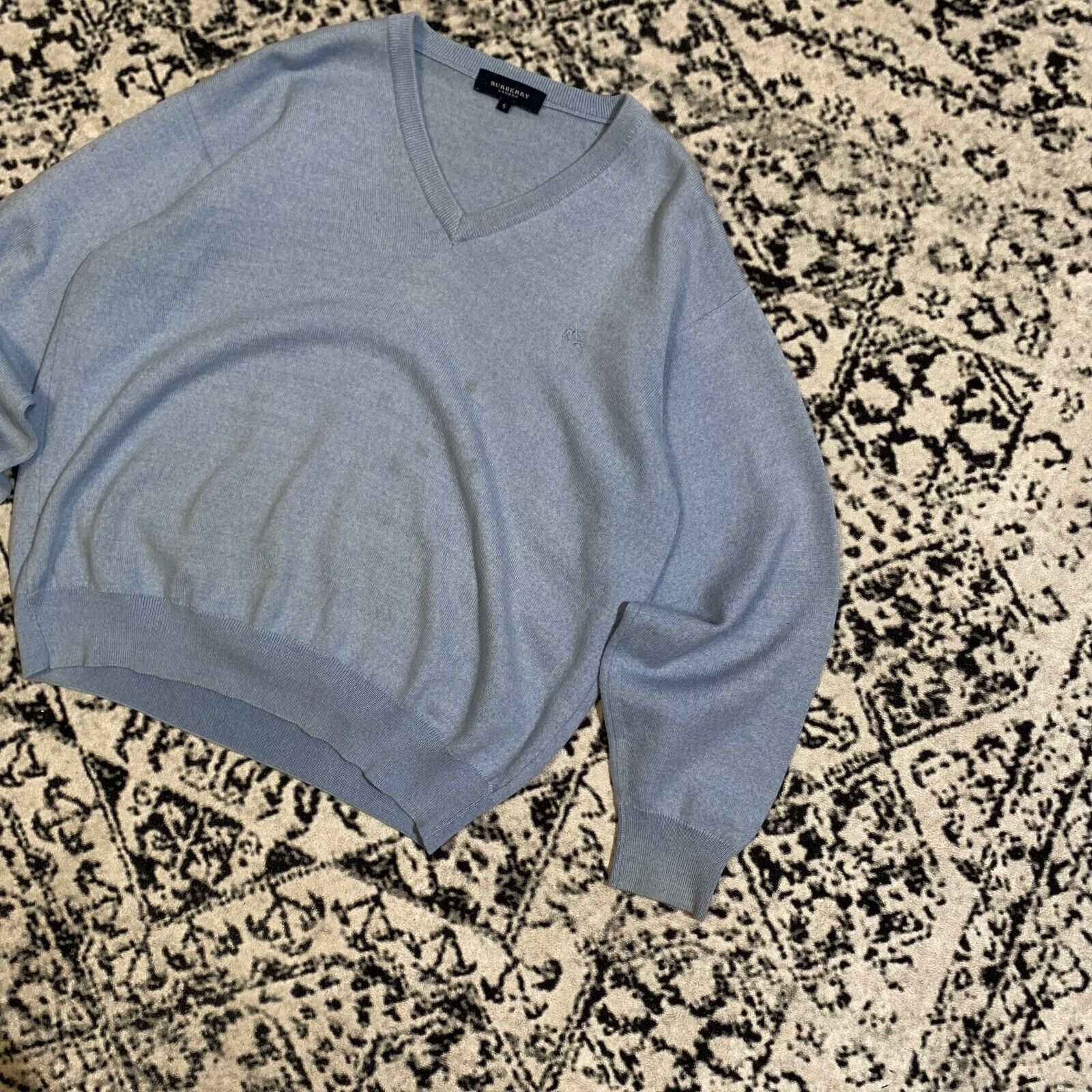 Burberry Vintage Burberry Baby Blue Wool Sweater Size S London 90s Size US S / EU 44-46 / 1 - 2 Thumbnail