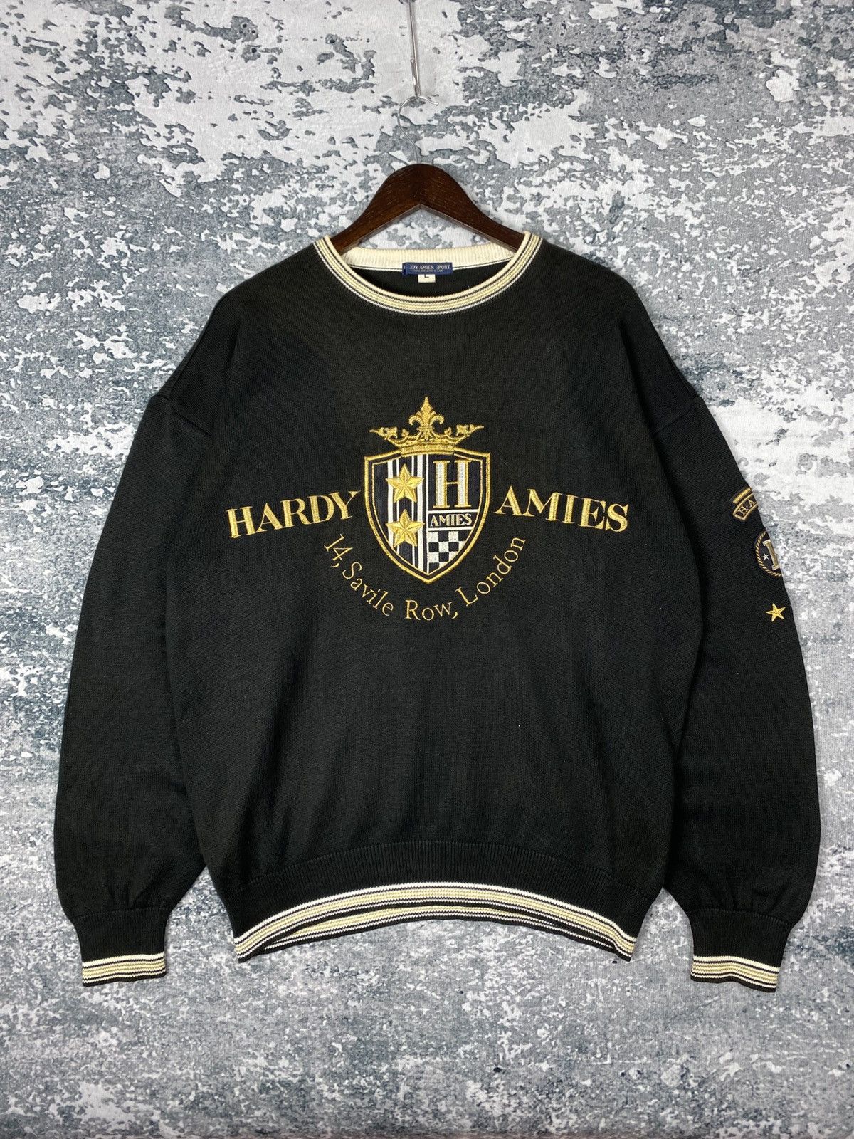 Hardy Amies Vintage Hardy Amies Perfect Design Sweatshirts Size US L / EU 52-54 / 3 - 1 Thumbnail