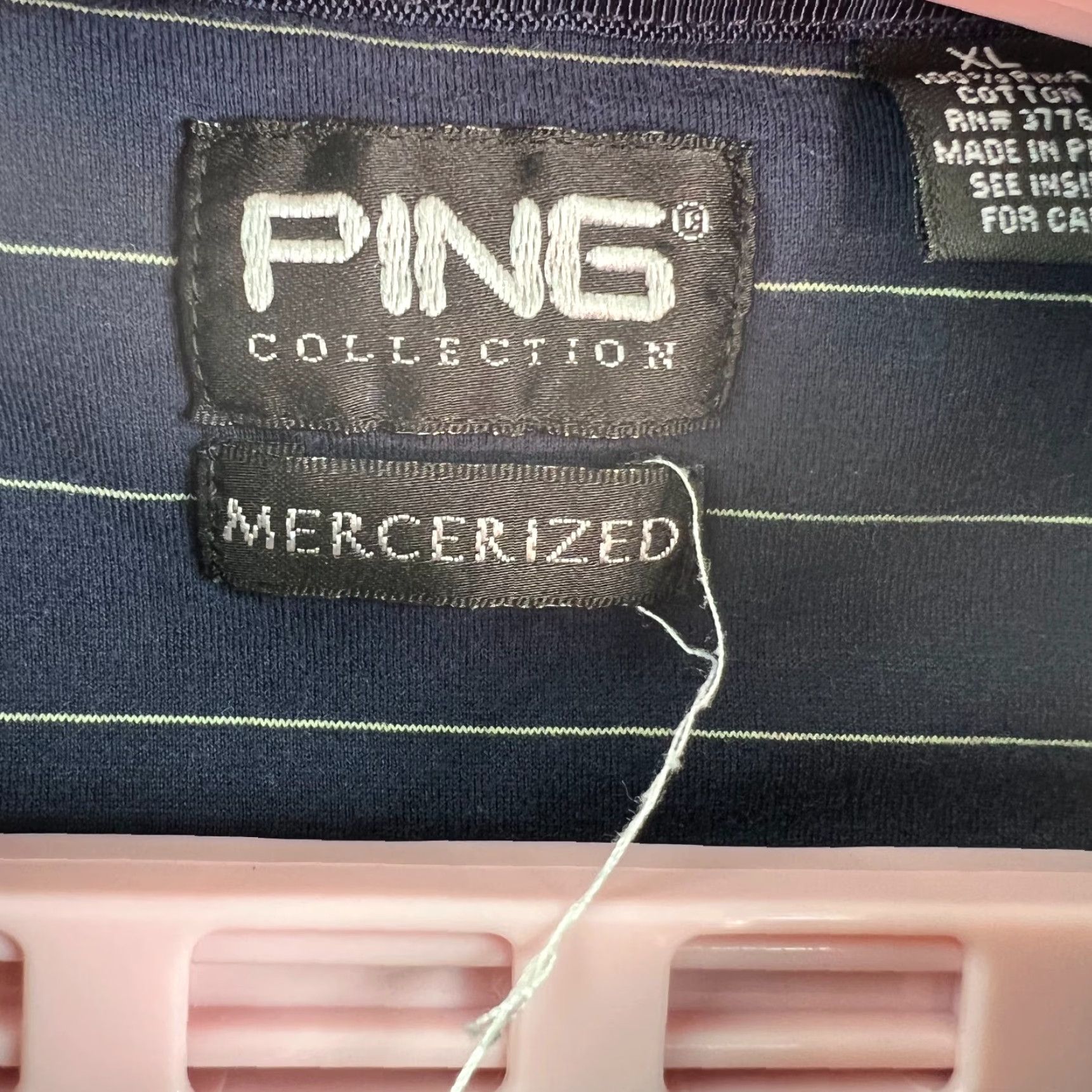 Vintage Ping Polo Shirt XL Mens Mercerized Striped Blue 100% Pima Cotton Pullover Casual Classic Shirt Mens XL Blue Striped Polo Size US XL / EU 56 / 4 - 4 Thumbnail