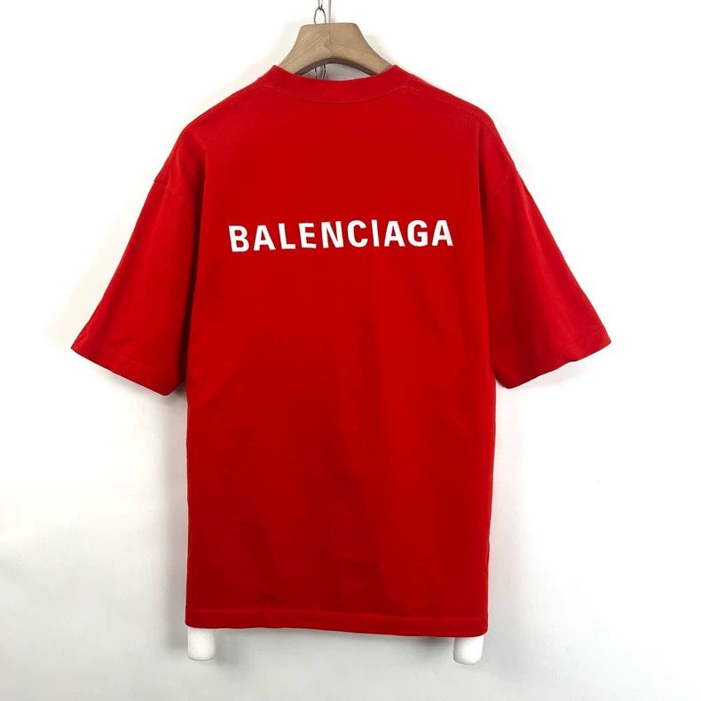 Balenciaga Balenciaga Red lettering logo embroidery short sleeve Size US XS / EU 42 / 0 - 1 Thumbnail