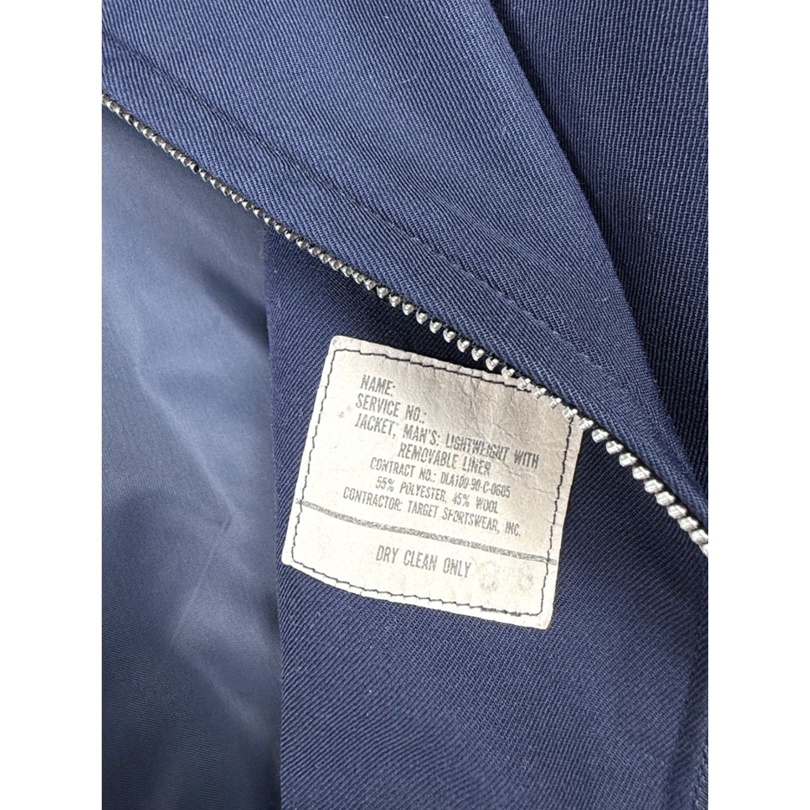Vintage Defense Logistics Jacket Men Wing Military Regular 40L Blue Solid Cross Training Casual Workwear Vintage No N/A Size US XXS / EU 40 - 3 Thumbnail