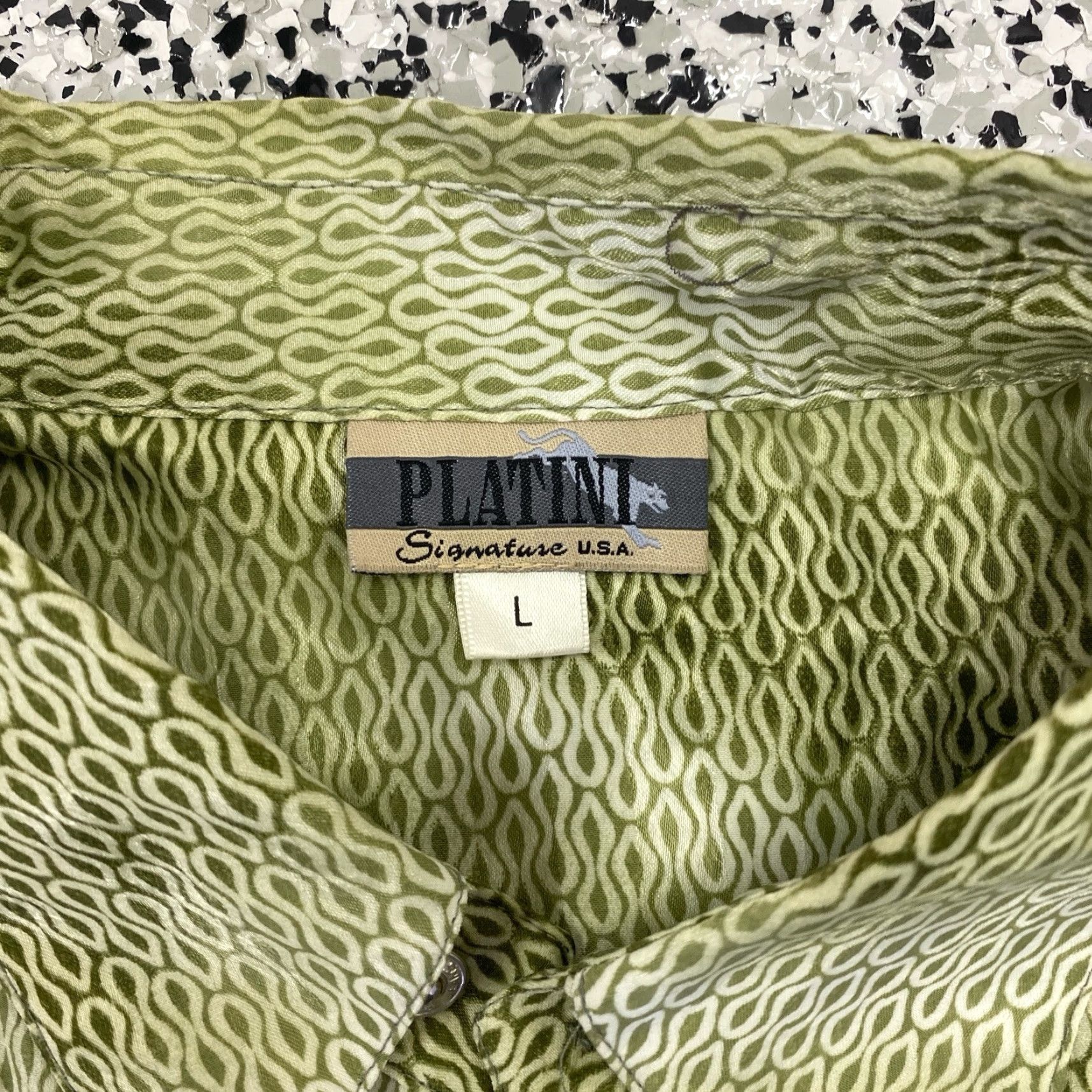 Vintage VINTAGE Platini Shirt Mens Large Green Long Sleeve Yolk Buttons NWT Size US L / EU 52-54 / 3 - 2 Thumbnail