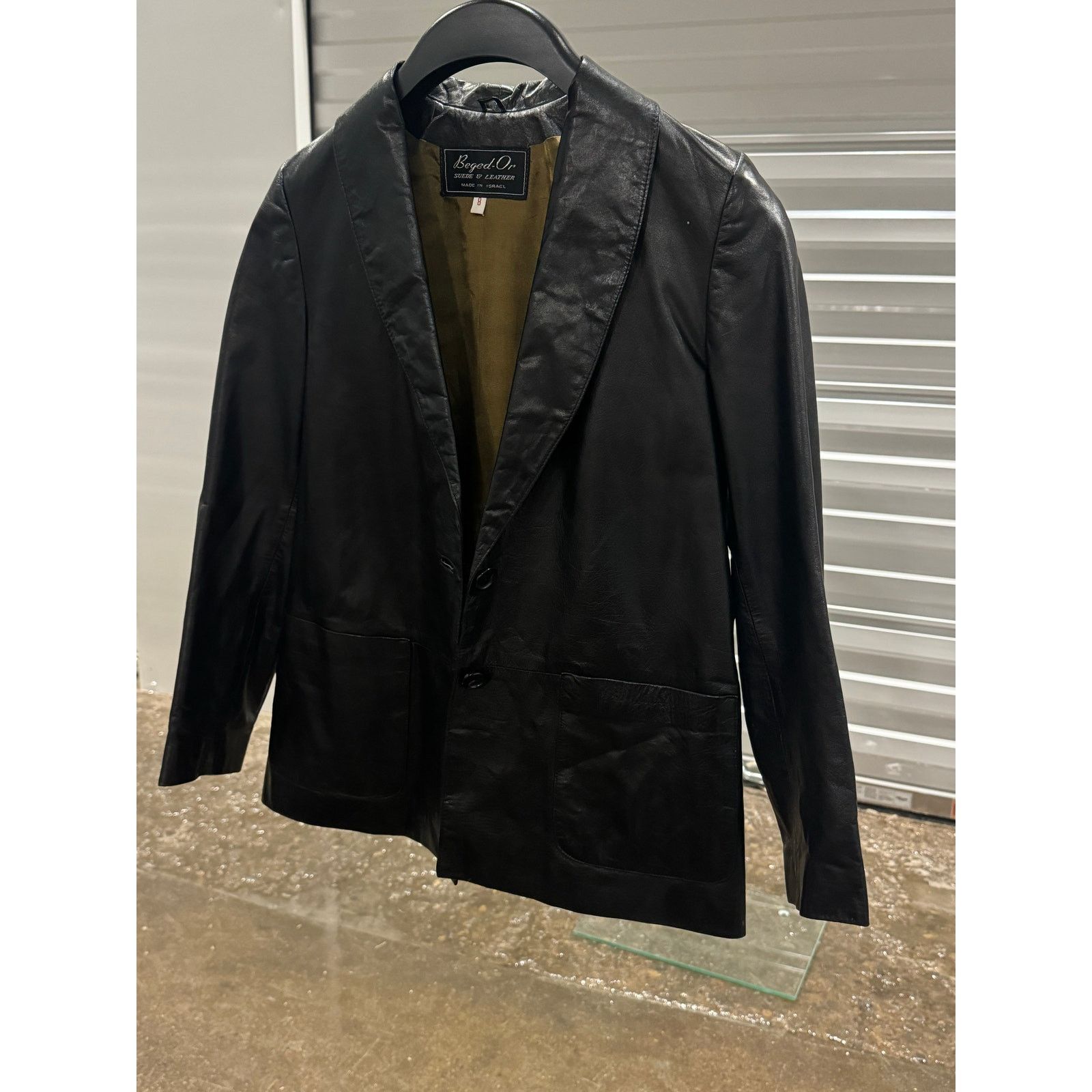Vintage blk leather blazer Size S / US 4 / IT 40 - 6 Thumbnail