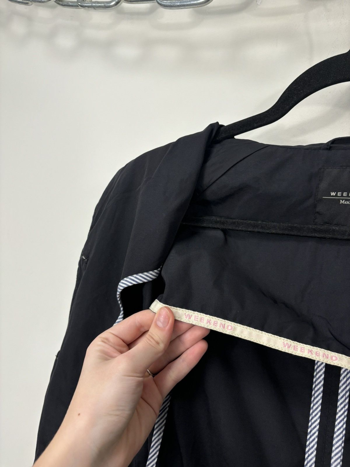 Weekend Max Mara Max Mara Weekend Women’s Black Cotton Nylon Trench Coat Size M / US 6-8 / IT 42-44 - 11 Thumbnail