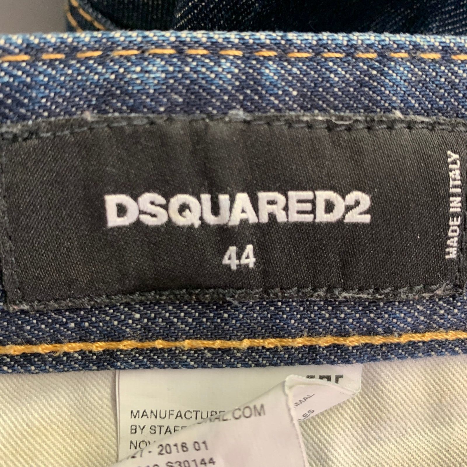 Dsquared2 Size 28 Blue Distressed Cotton Blend Button Fly Jeans Size US 28 / EU 44 - 8 Thumbnail
