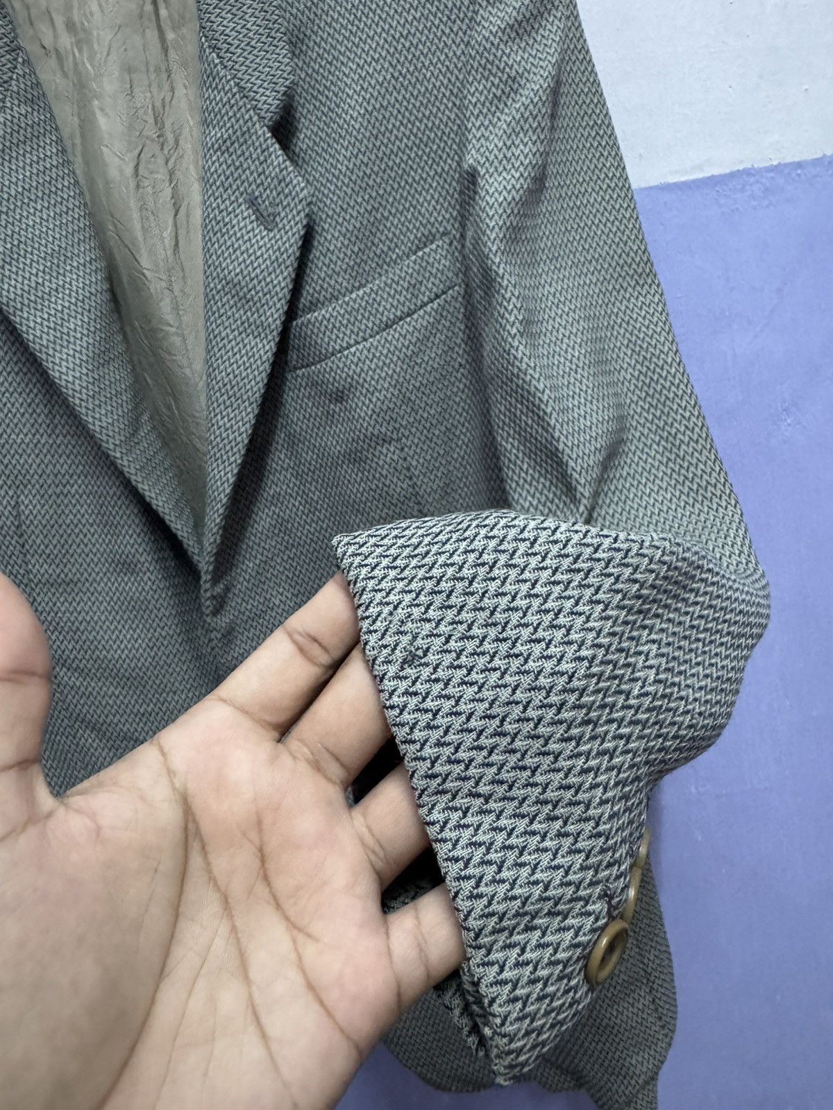 Giorgio Armani Vintage Giorgio Armani Waze Design Blazer Size US M / EU 48-50 / 2 - 8 Thumbnail