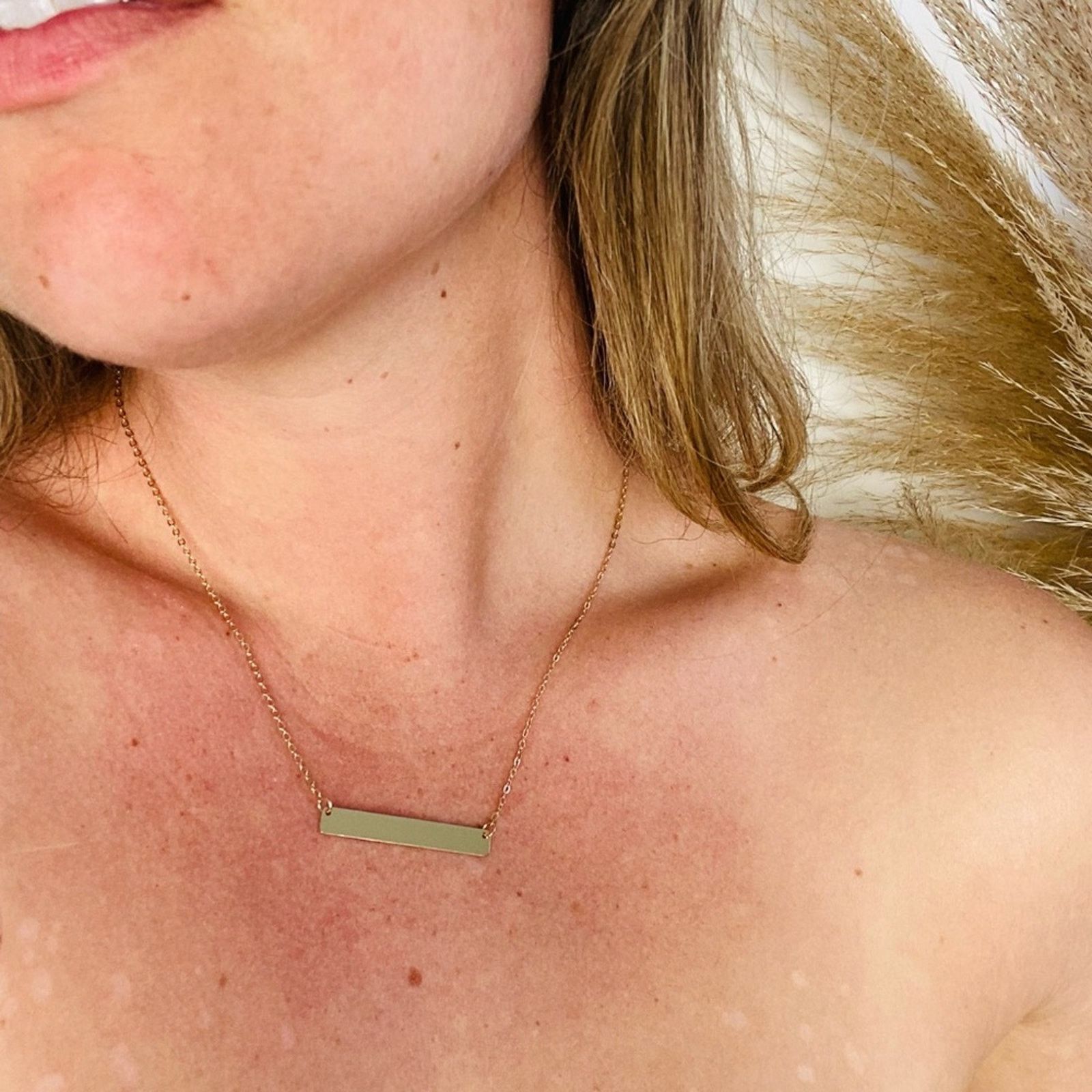 Nordstrom NORDSTROM Gold Bar Plate Charm Pendant Necklace Jewelry Size ONE SIZE - 5 Thumbnail