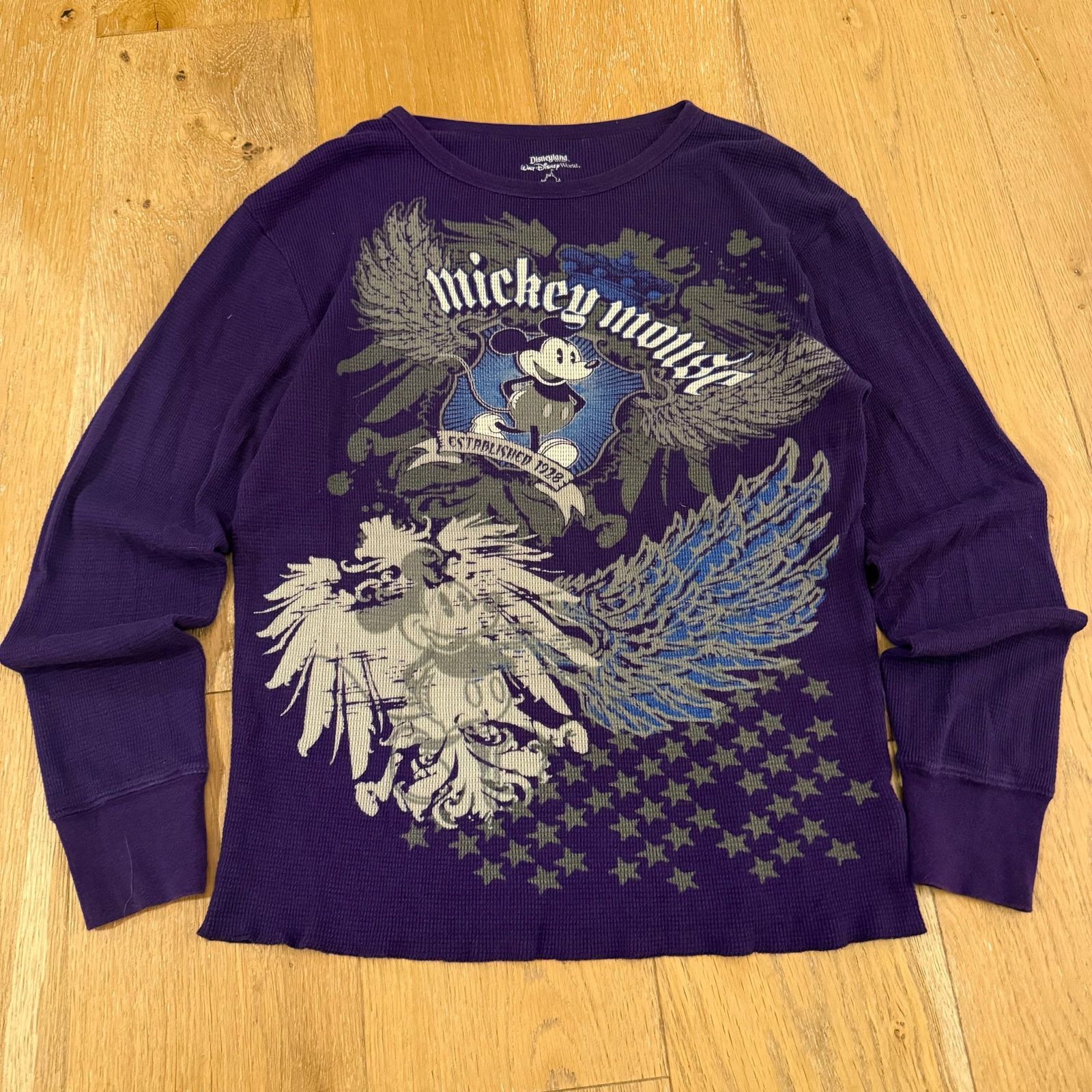 Mickey Mouse Y2K Mickey Mouse Long Sleeve Knit Shirt– Purple – Full Print Size US S / EU 44-46 / 1 - 2 Thumbnail