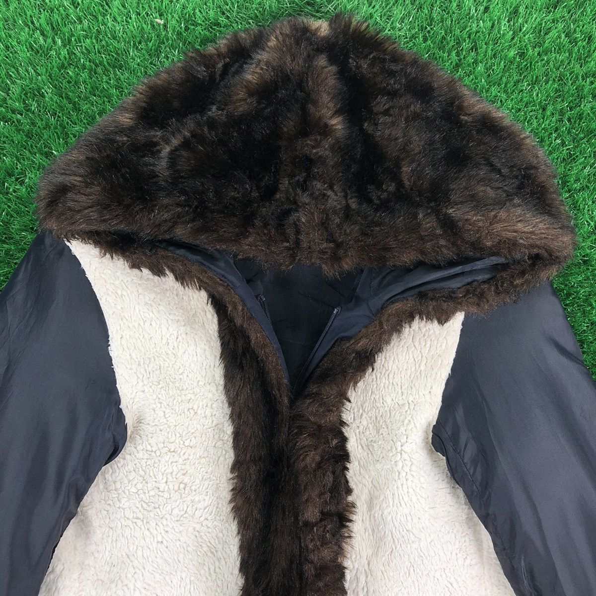 Japanese Brand Vintage Faux Fur Zipper Jacket Hoodie Size XXS / US 00 / IT 34 - 7 Thumbnail