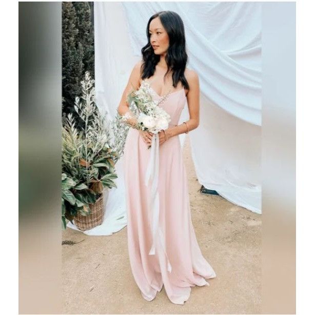 Show Me Your MuMu Faith Maxi Dress Dusty Rose Chiffon Bridesmaid Gown Show Me Size S / US 4 / IT 40 - 3 Thumbnail