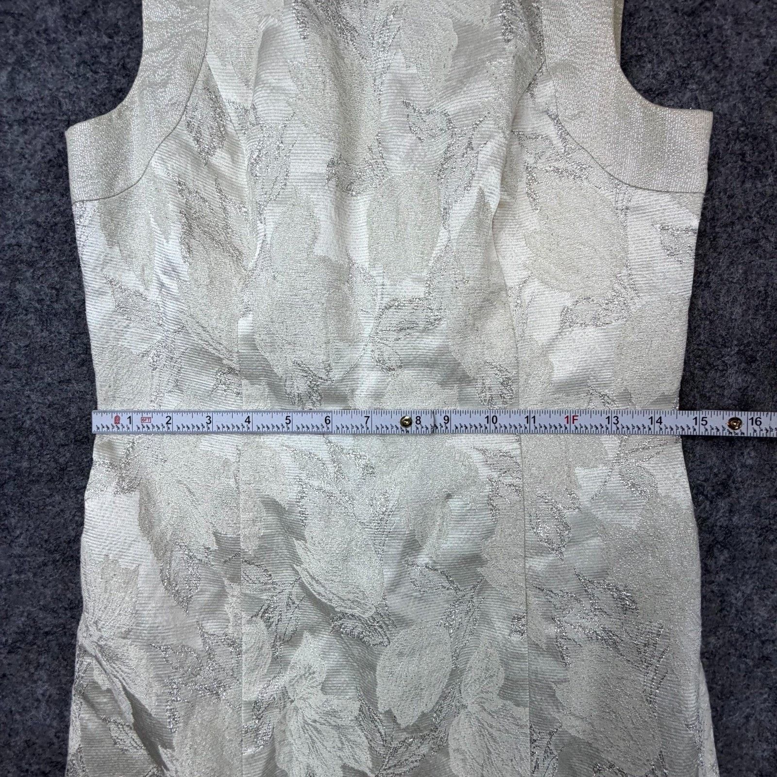 Bebe Bebe Dress XS White Silver Floral Jacquard Angel Metallic Size XS / US 0-2 / IT 36-38 - 5 Thumbnail