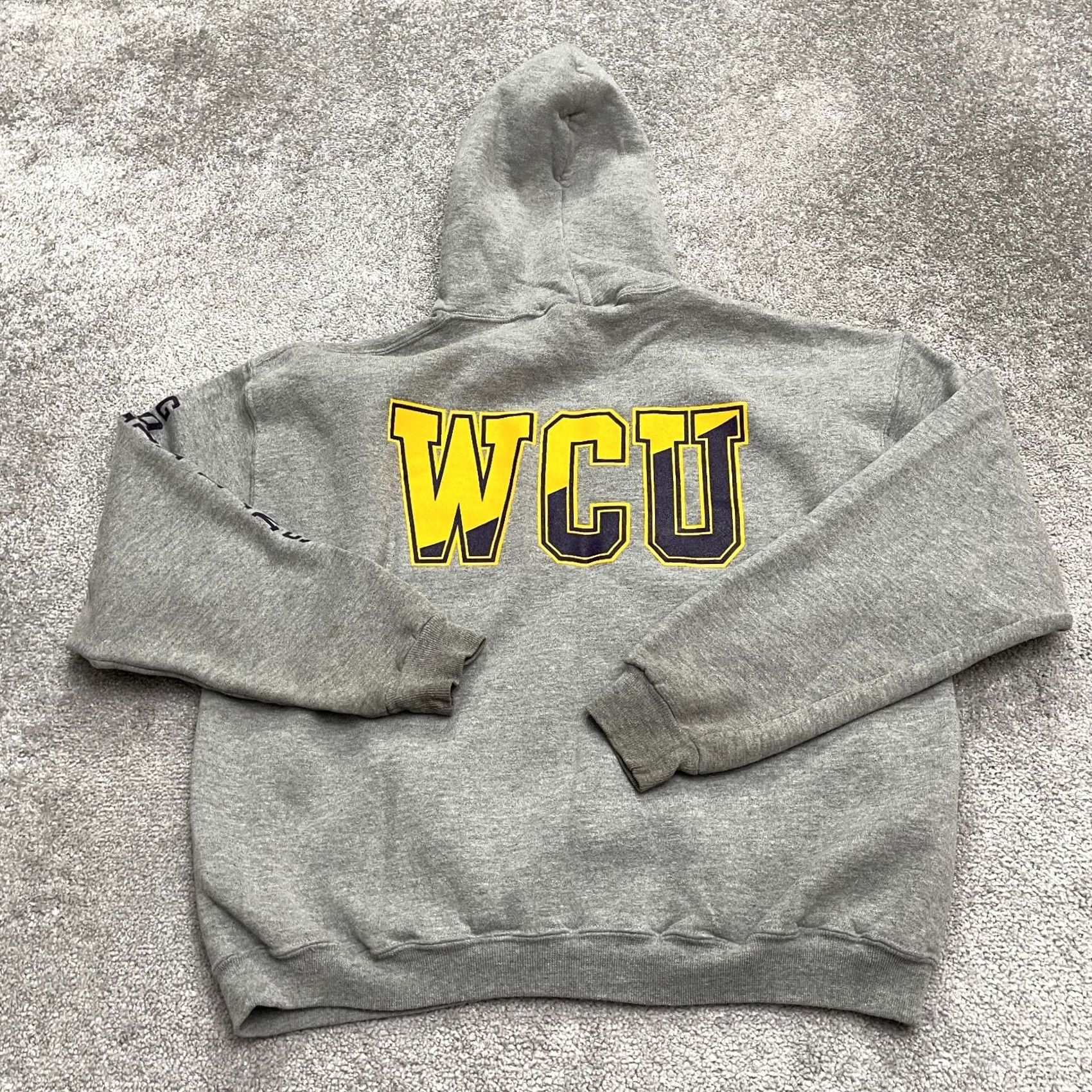 Russell Athletic VINTAGE Russell Athletic Hoodie Unisex Large Gray 90s Graphic Print Sweatshirt Size US L / EU 52-54 / 3 - 2 Thumbnail
