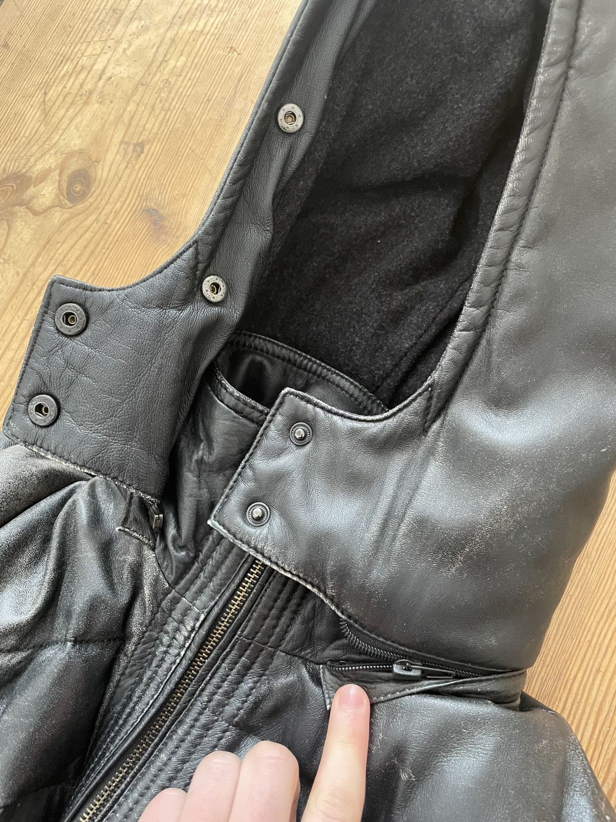 Vintage Leather Puffer Down Jacket (Frieda & Freddies New York) Size US S / EU 44-46 / 1 - 3 Thumbnail