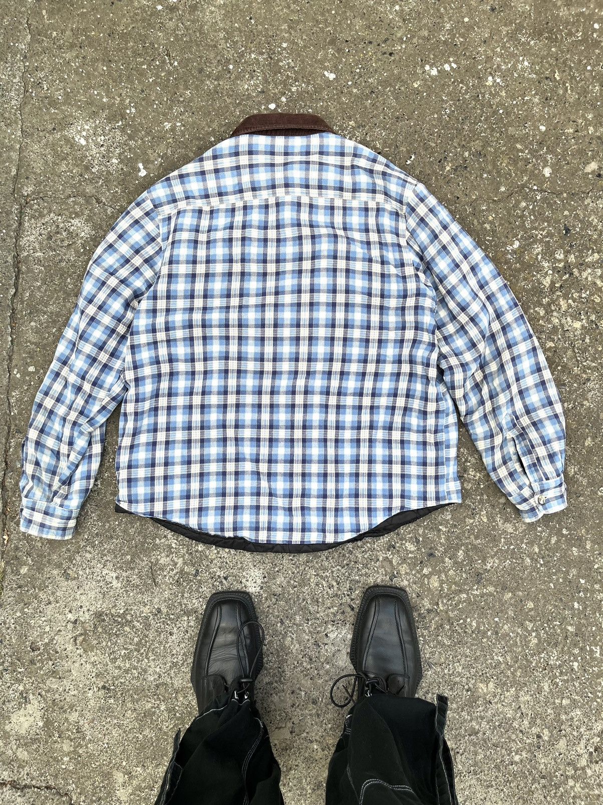 Flannel Vintage 80s Distressed Flannel Shirt Insulated Quilted Size US L / EU 52-54 / 3 - 8 Thumbnail