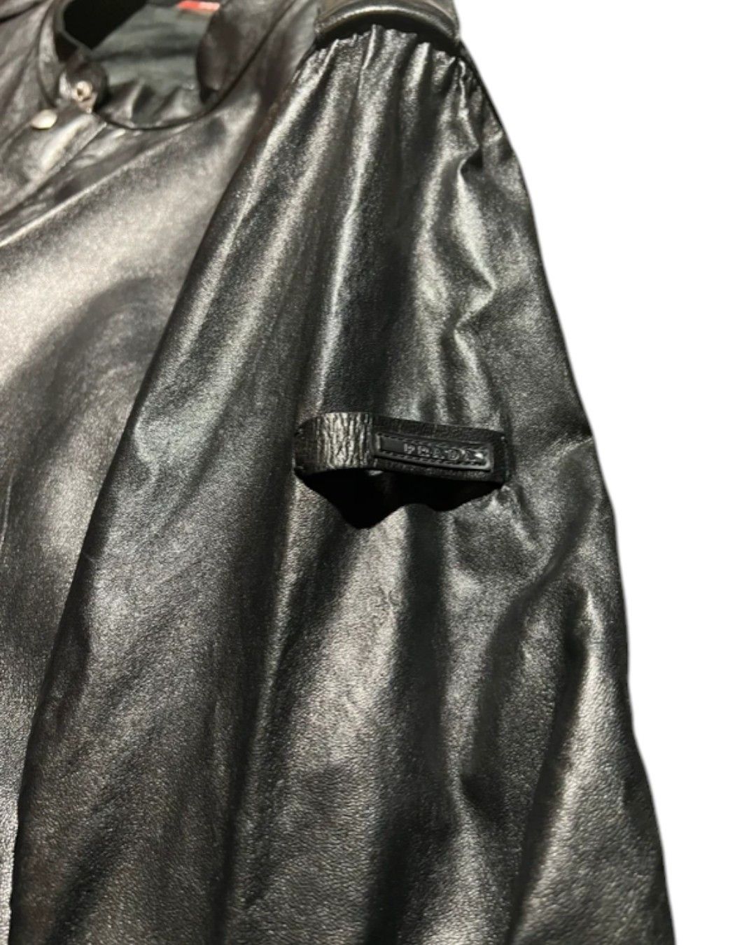 Prada PRADA SPORT LAMBSKIN LEATHER BIKER JACKET Size US L / EU 52-54 / 3 - 6 Thumbnail