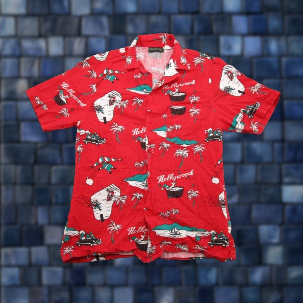 Vintage VINTAGE Boundary Waters Hawaiian Shirt S Red Cotton Short Sleeve Collared Button-Up Luau Aloha USA Made Mens Vintage Best used Size US S / EU 44-46 / 1 - 1 Thumbnail