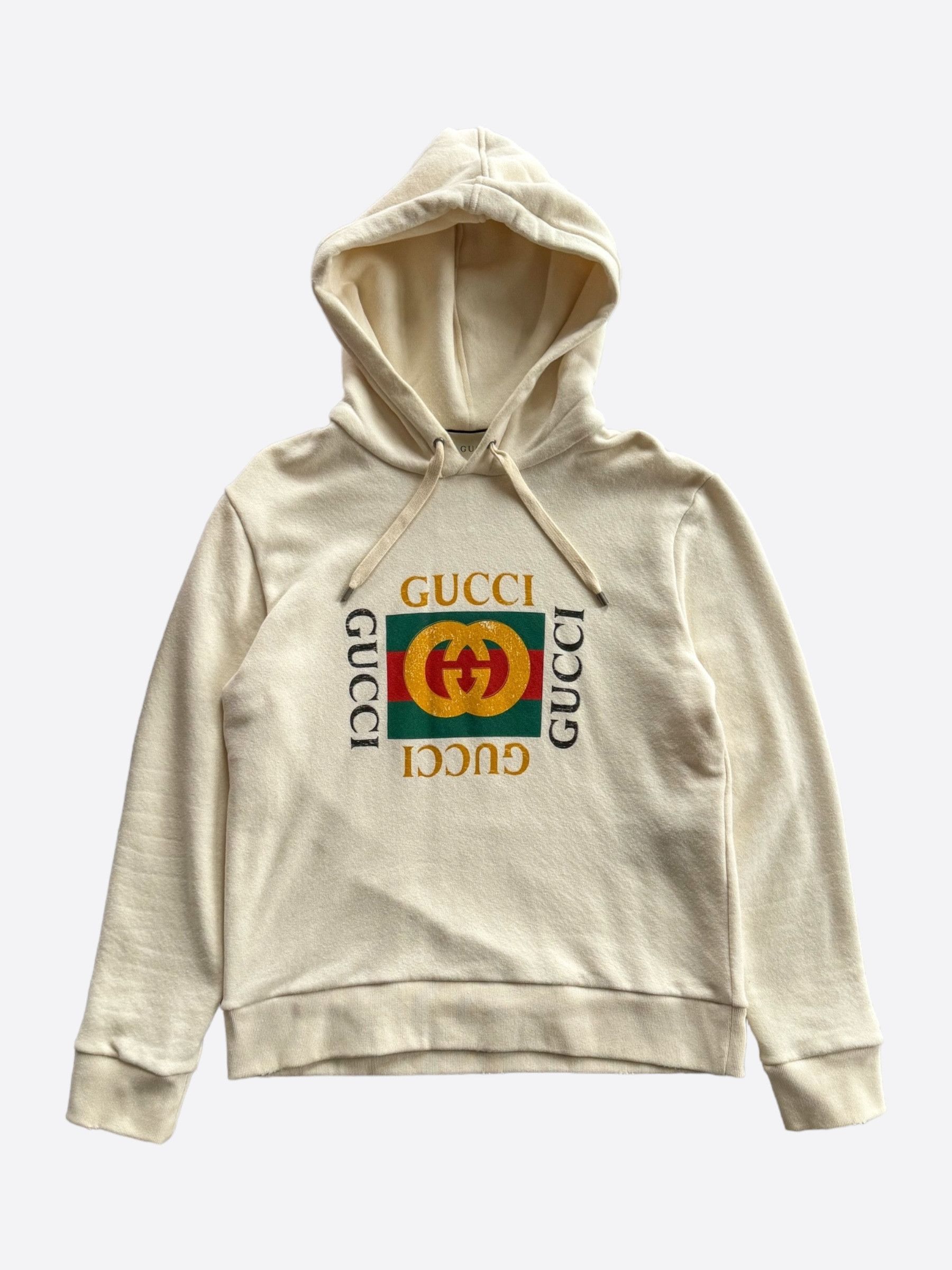 Gucci hoodie cream hotsell