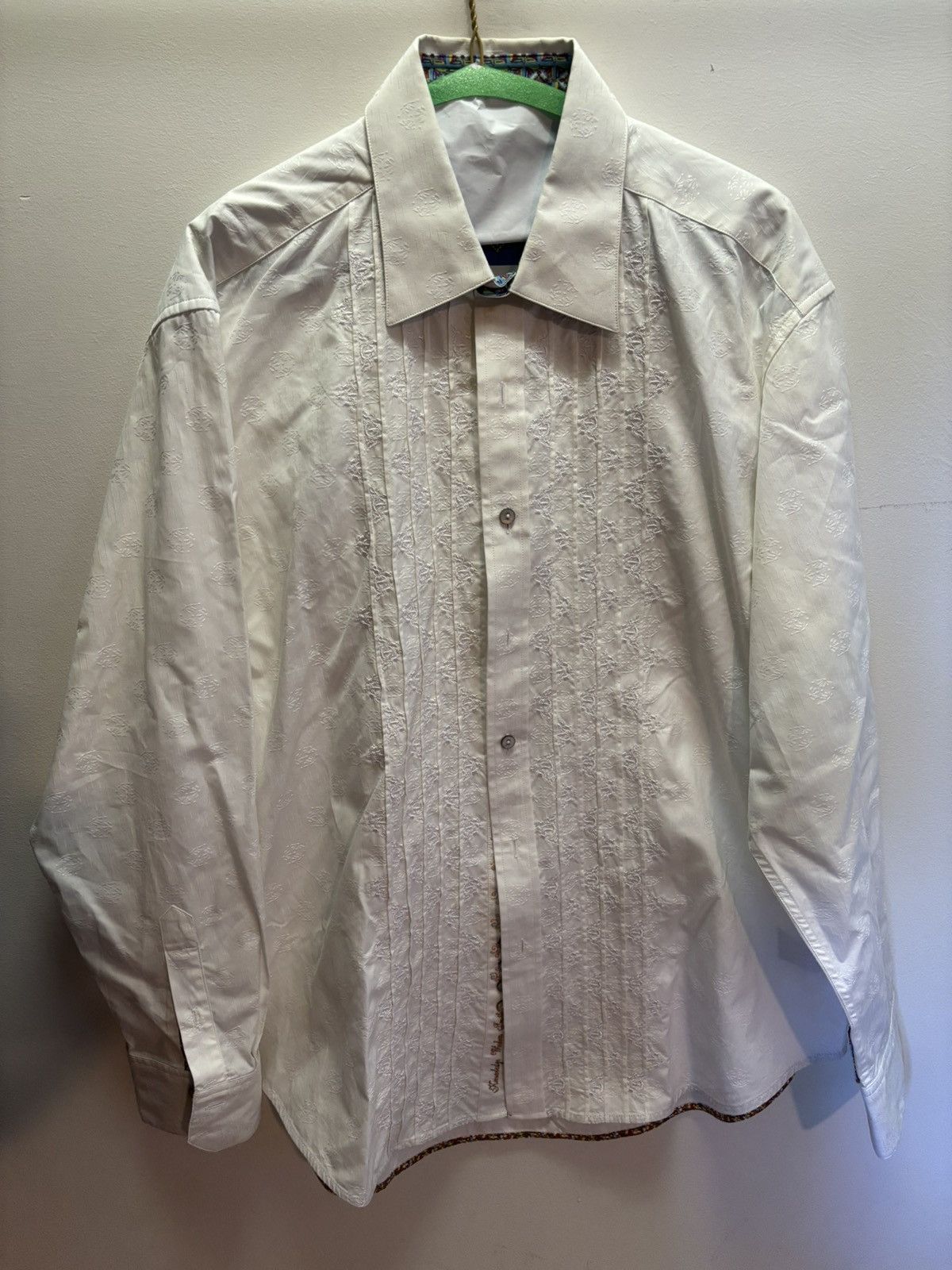 Robert Graham Robert Graham Men's White Embroidered Button Down Shirt (XL) Size US XL / EU 56 / 4 - 1 Thumbnail