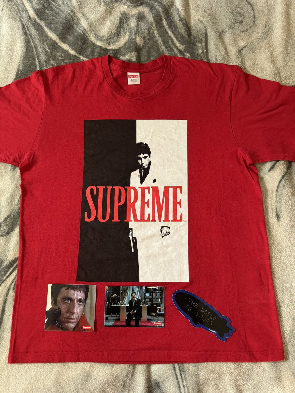 image of Supreme Scarface Tee in Red, Men's (Size XL)