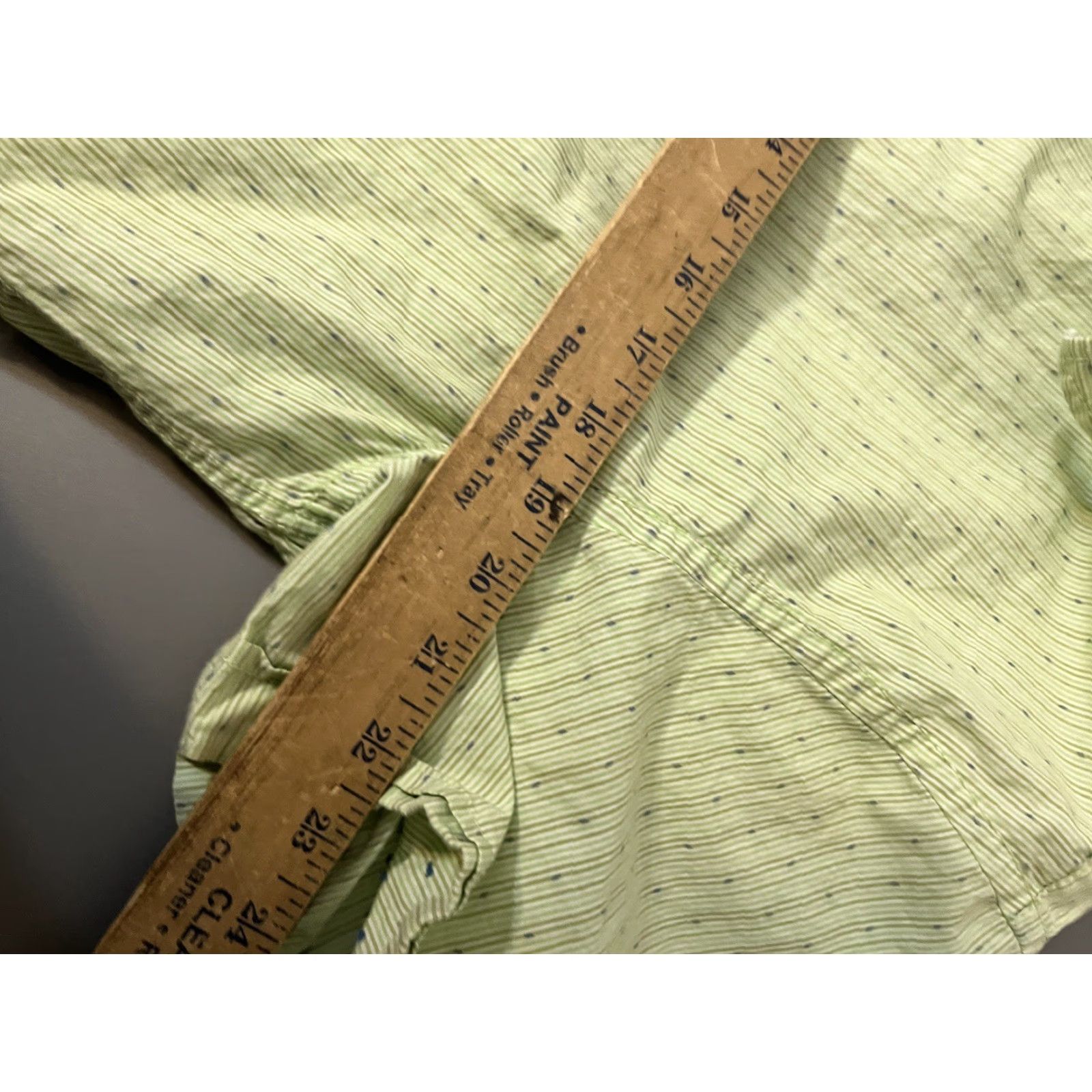 Express Express Shirt Green Striped Button Up Short Sleeve Mens Large Regular Knit Cotton Shirt Express Size US L / EU 52-54 / 3 - 5 Thumbnail