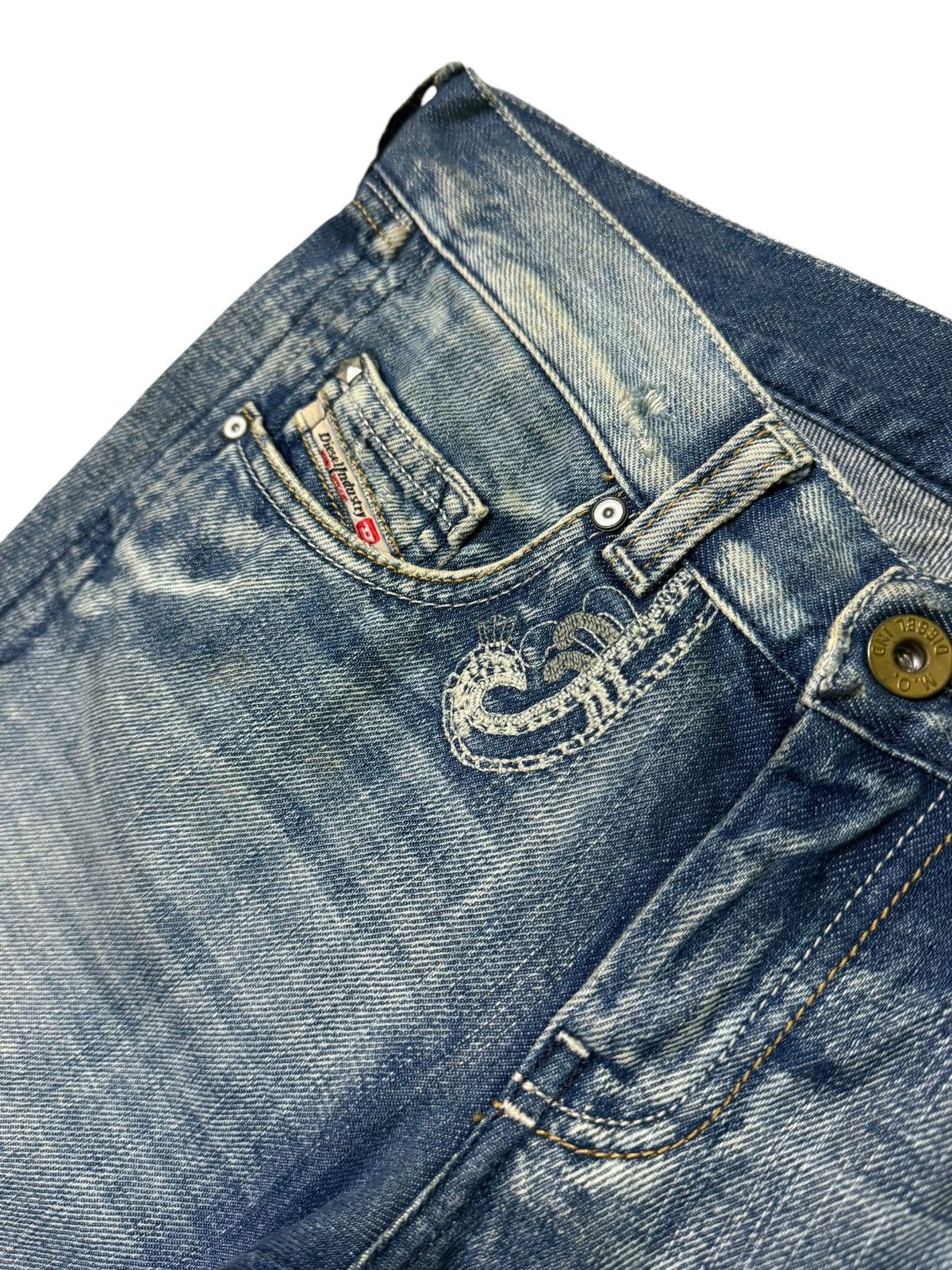 Hysteric Glamour FLARE DIESEL INDUSTRY COW LEATHER LOW RISE DENIM Size US 29 - 8 Thumbnail