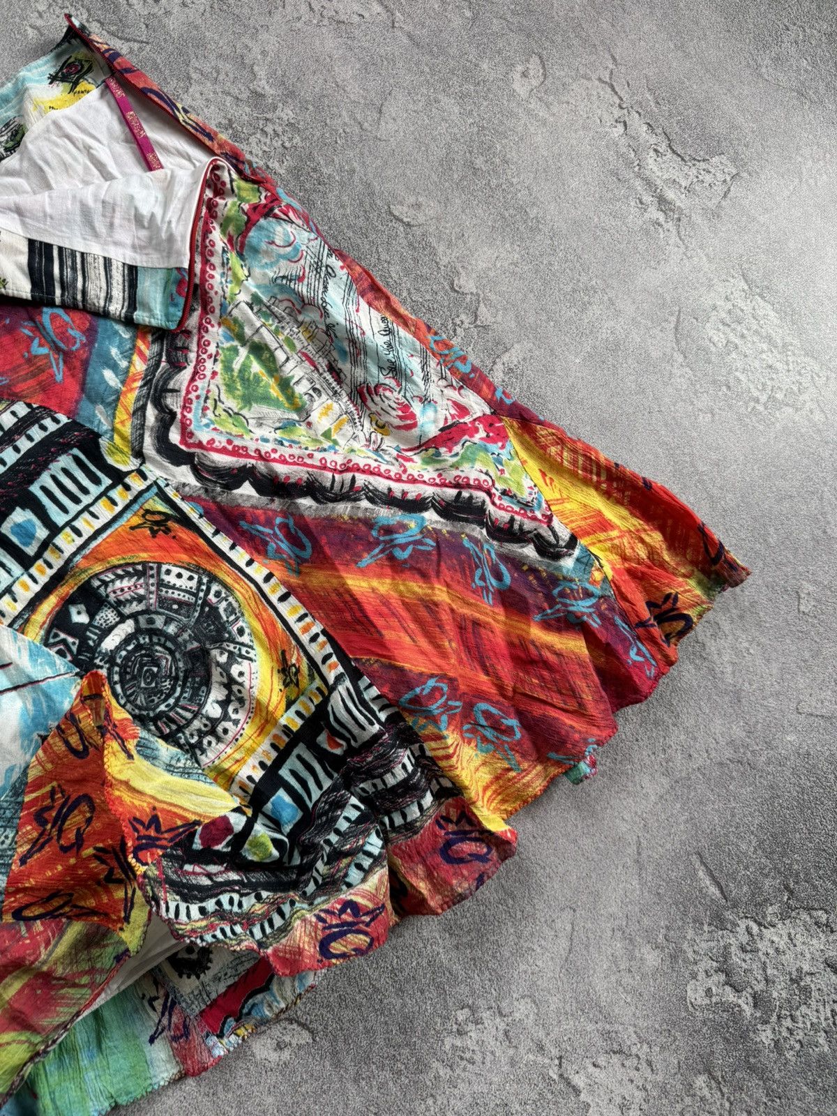 Designer Save the Queen M all printed skirt jean Paul Gaultier style Size 26" / US 2 / IT 38 - 4 Thumbnail
