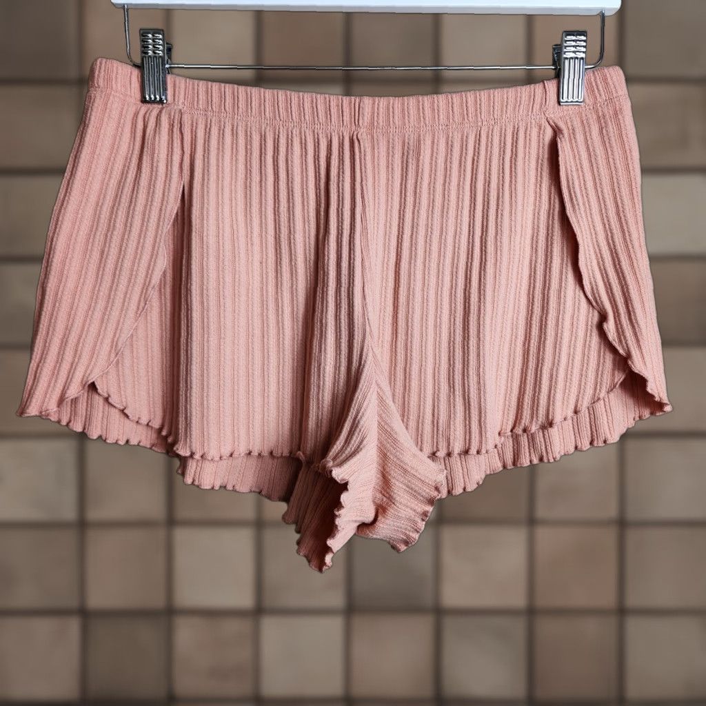 Madewell Madewell Shorts |M| Light Pink/Antique Coral Ribbed Knit Pajama Shorts Womens RPH? Size 32" / US 10 / IT 46 - 1 Thumbnail